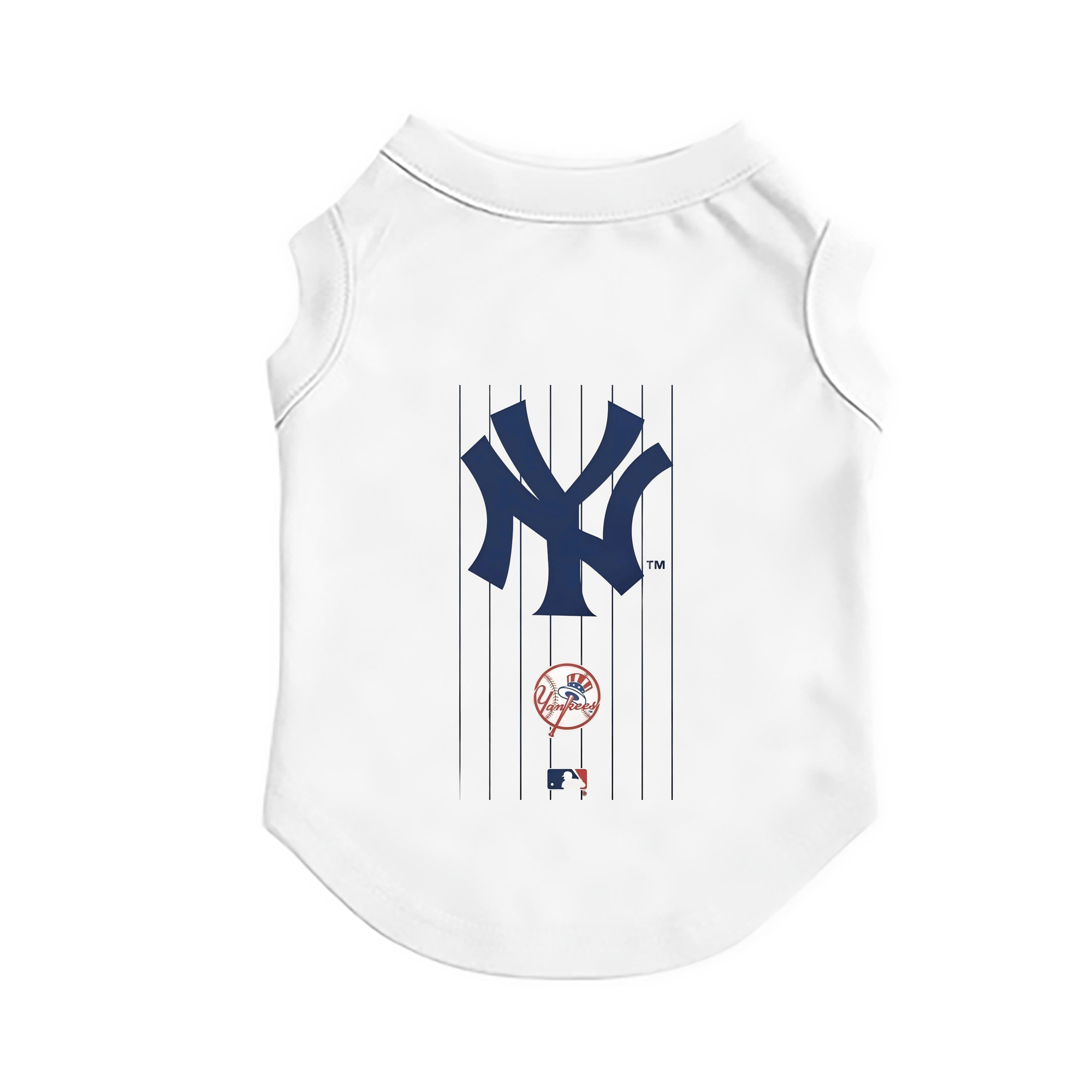 New York Yankees Pinstripe Logo Pet Vest – Durable Polyester With Heat Transfer Print – Comfortable And Stylish