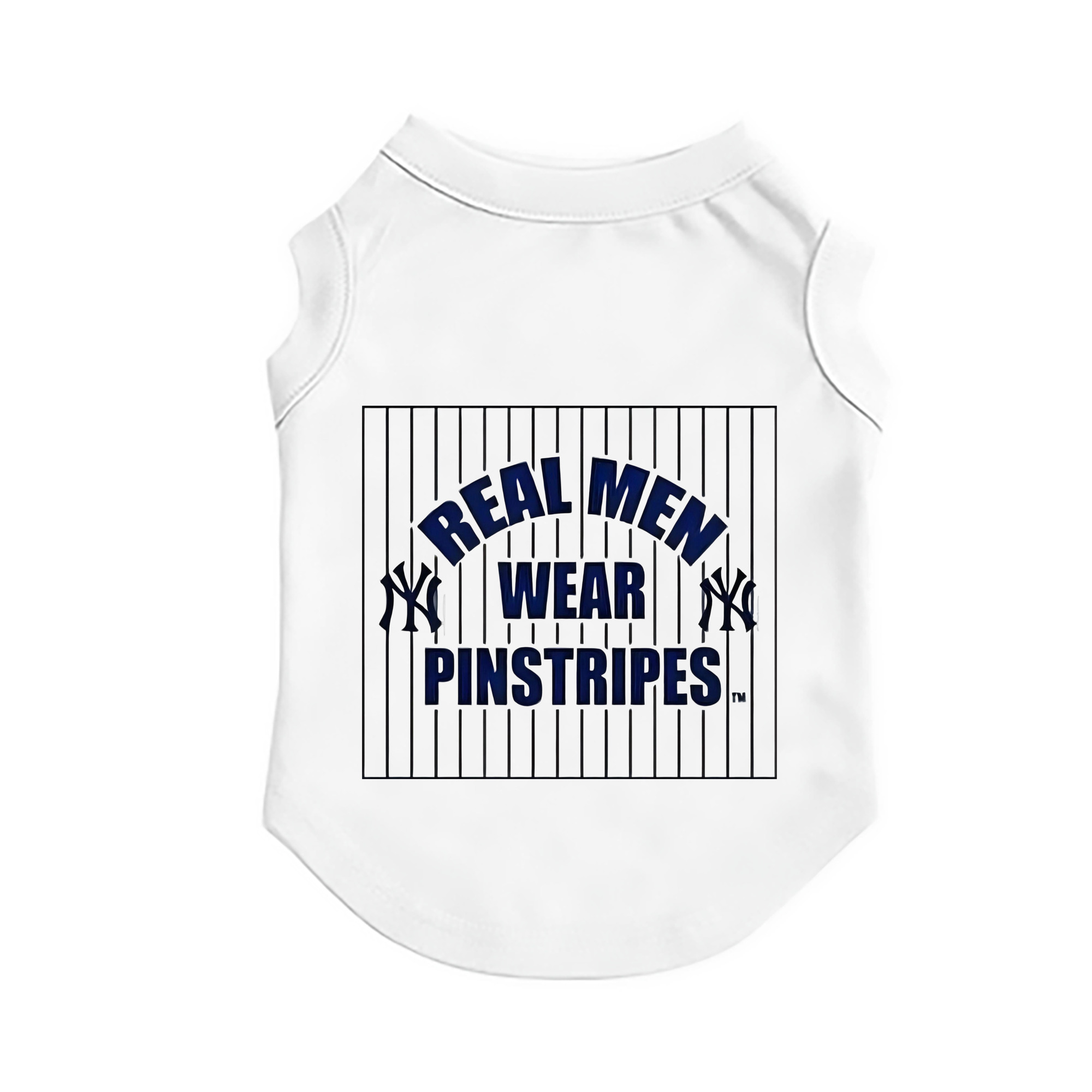 New York Yankees Real Men Wear Pinstripes Pet Vest – Durable Polyester With Heat Transfer Print – Comfortable And Stylish
