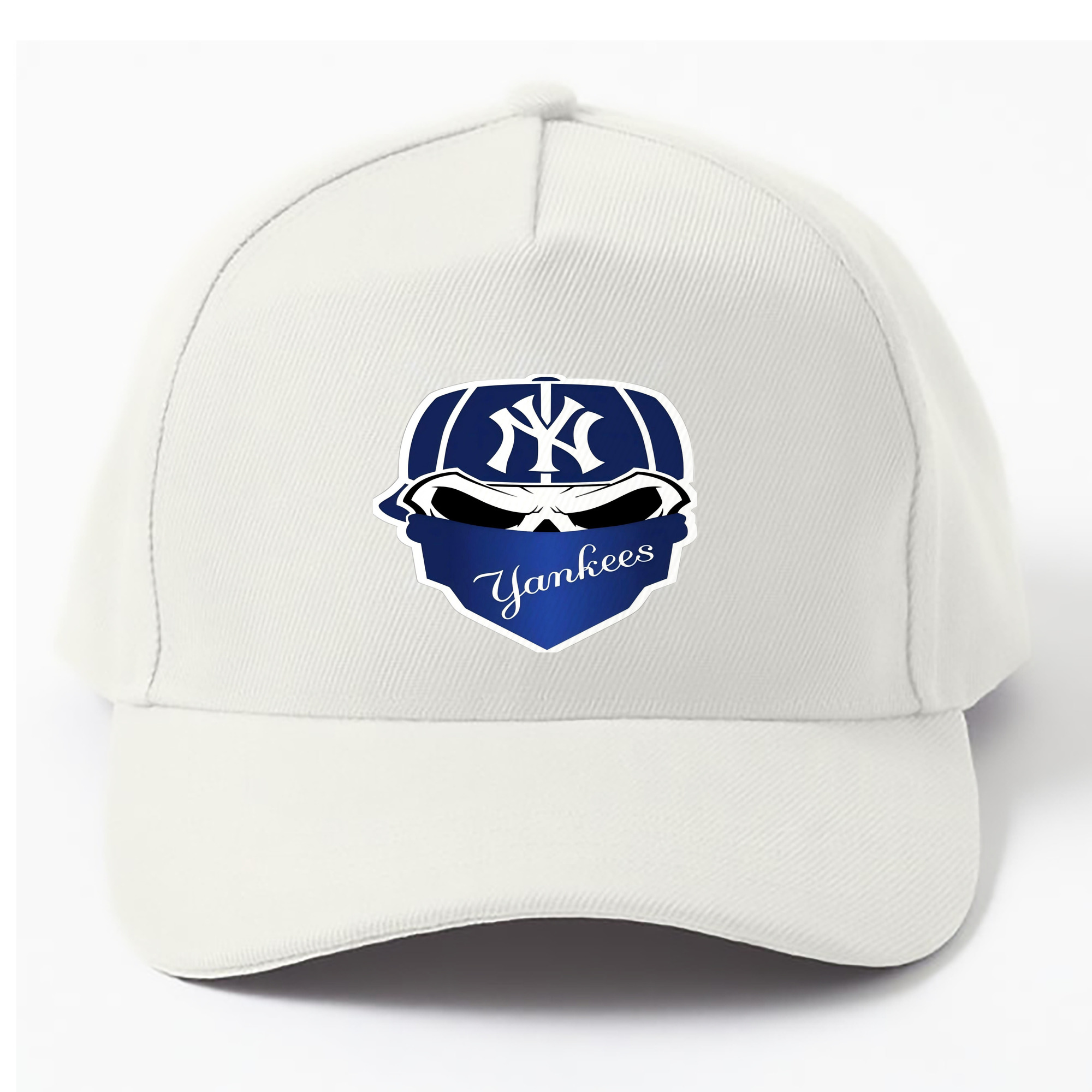 New York Yankees Skull 100% Cotton Baseball Cap – Heat Transfer Print – Comfortable, Durable, Perfect For Sports & Everyday Wear