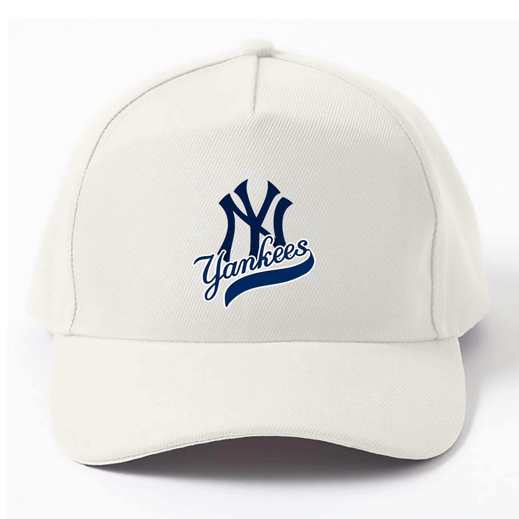 New York Yankees Blue Logo 100% Cotton Baseball Cap – Heat Transfer Print – Comfortable, Durable, Perfect For Sports & Everyday Wear
