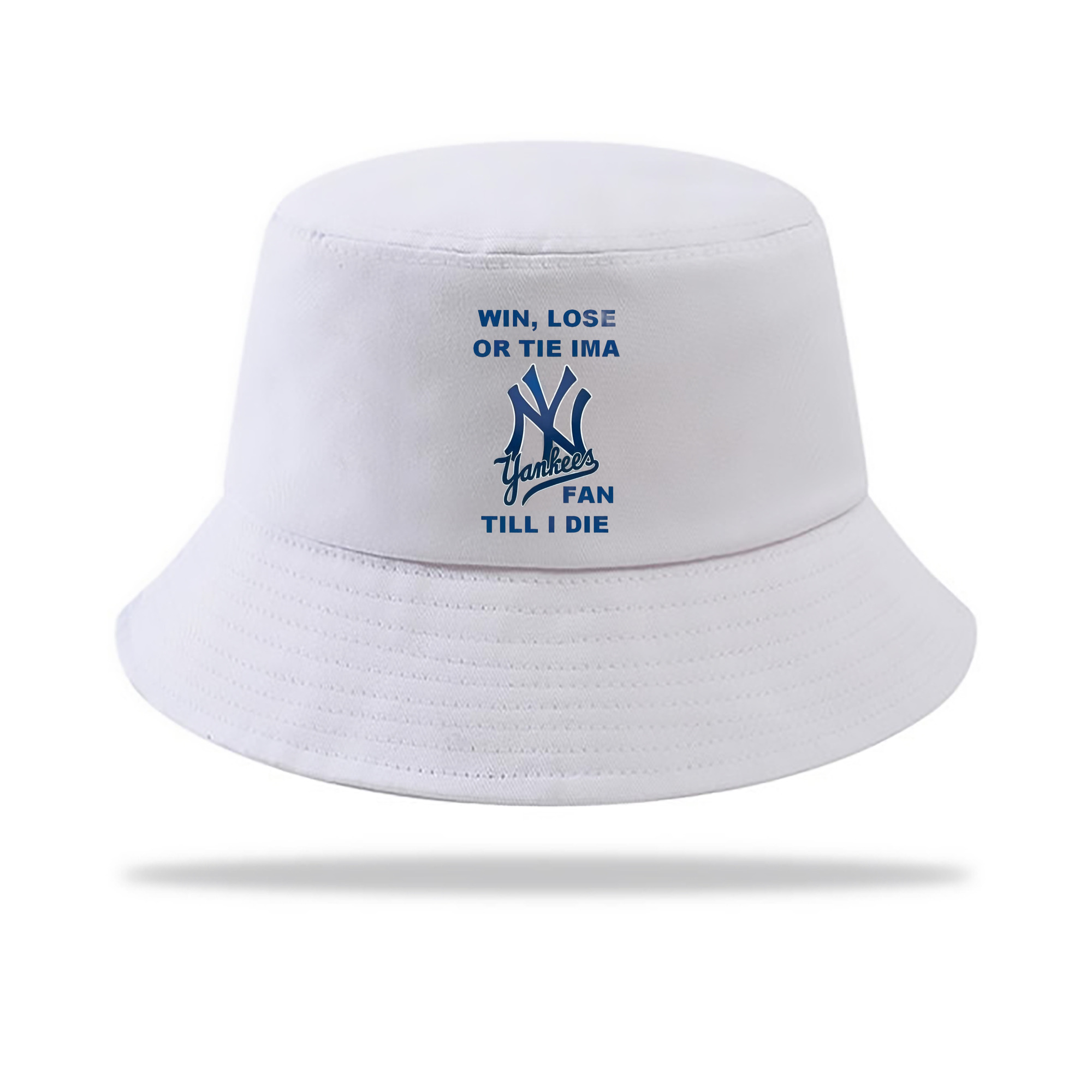 New York Yankees Win,Lose or Tie IMA Fan Till I Die Outdoor Sun Protection Bucket Hat – Lightweight Breathable Knit & Woven Fabric – Ergonomic Wide Brim, Sweat-Absorbent, Stylish & Comfortable For Sports And Everyday Wear