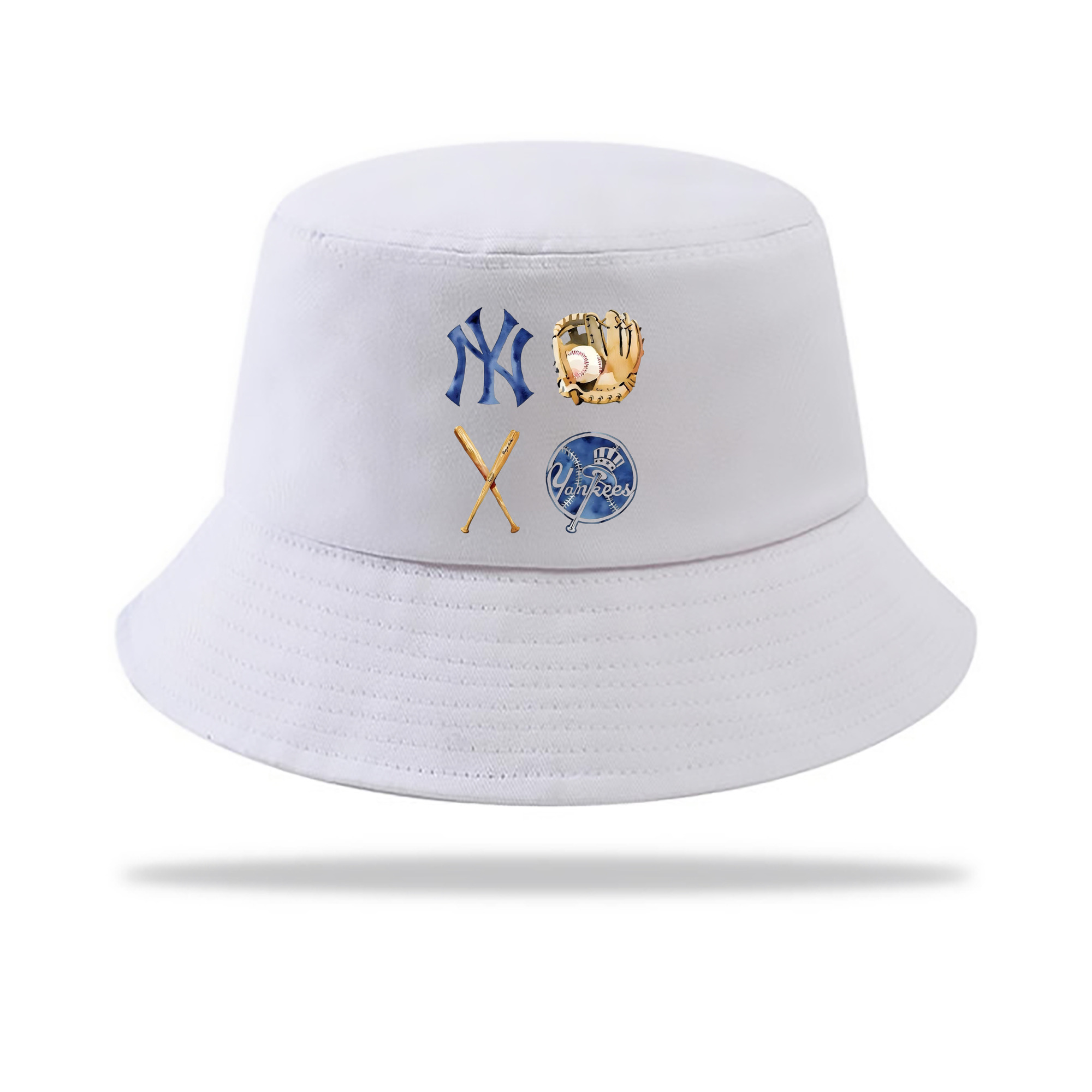 New York Yankees Baseball Outdoor Sun Protection Bucket Hat – Lightweight Breathable Knit & Woven Fabric – Ergonomic Wide Brim, Sweat-Absorbent, Stylish & Comfortable For Sports And Everyday Wear