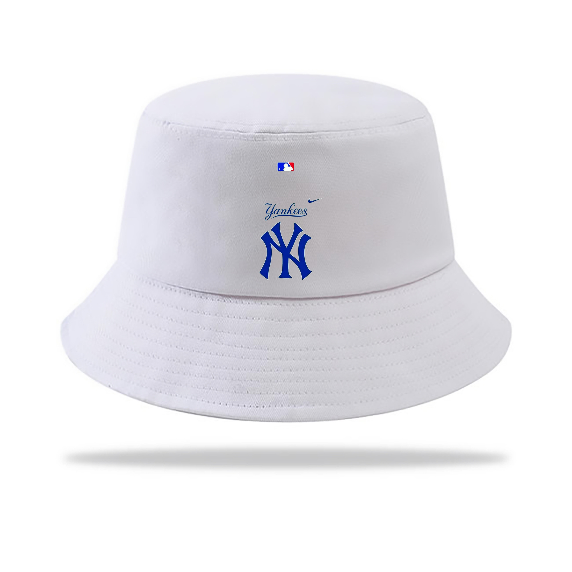 New York Yankees Blue Logo Outdoor Sun Protection Bucket Hat – Lightweight Breathable Knit & Woven Fabric – Ergonomic Wide Brim, Sweat-Absorbent, Stylish & Comfortable For Sports And Everyday Wear