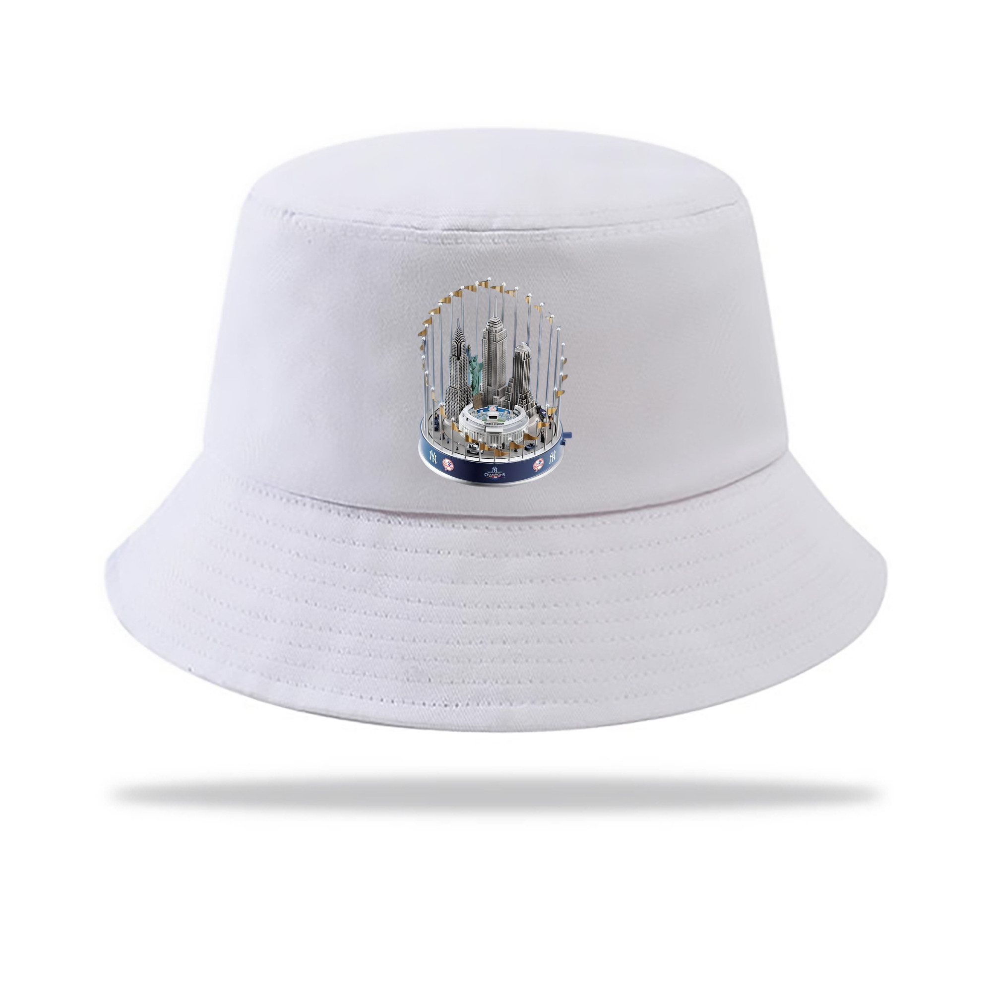 New York Yankees WS Champions Cup Outdoor Sun Protection Bucket Hat – Lightweight Breathable Knit & Woven Fabric – Ergonomic Wide Brim, Sweat-Absorbent, Stylish & Comfortable For Sports And Everyday Wear