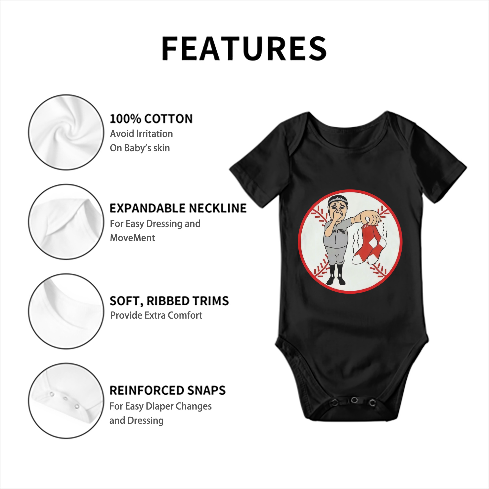 New York Yankees Duty Red Sox Baby Short Sleeve Romper – 100% Cotton Soft & Breathable Digital Print Onesie With Easy Snap Closure And Envelope Shoulder – Comfortable For Daily Wear & Travel