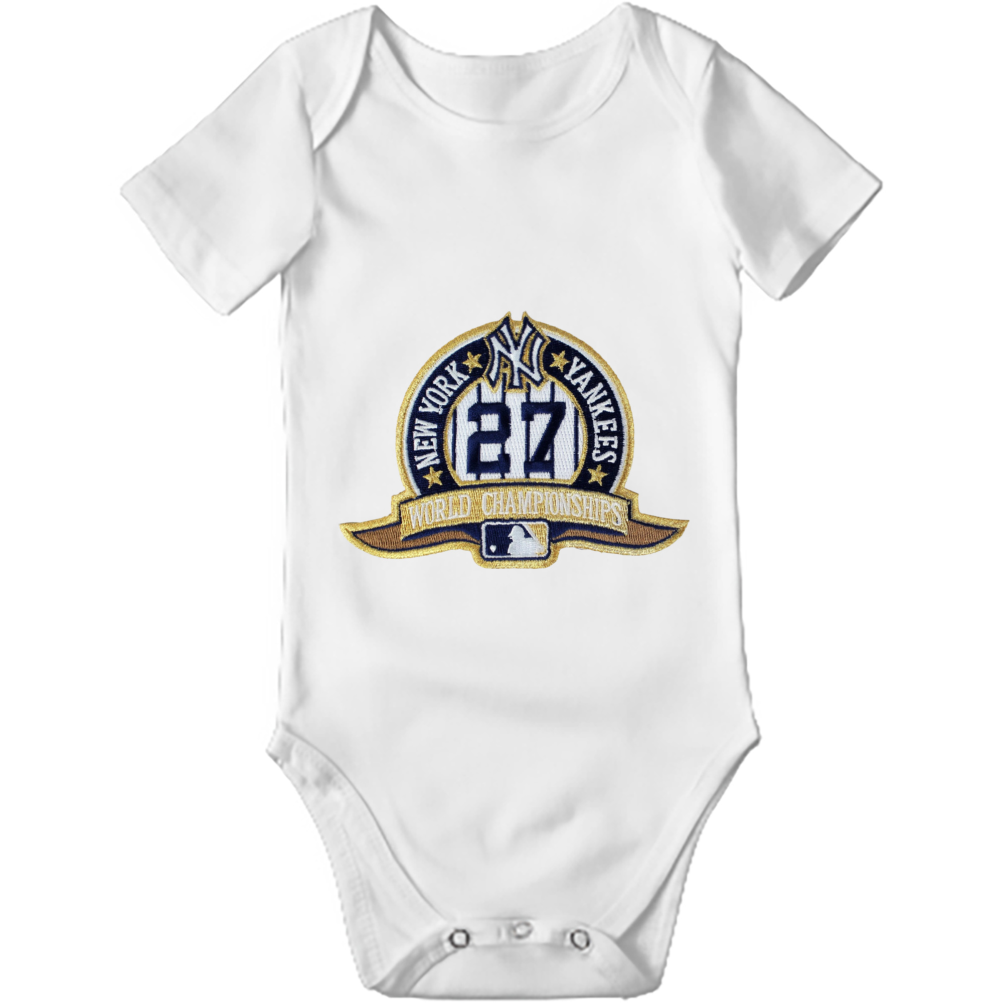 New York Yankees 271 Baby Short Sleeve Romper – 100% Cotton Soft & Breathable Digital Print Onesie With Easy Snap Closure And Envelope Shoulder – Comfortable For Daily Wear & Travel
