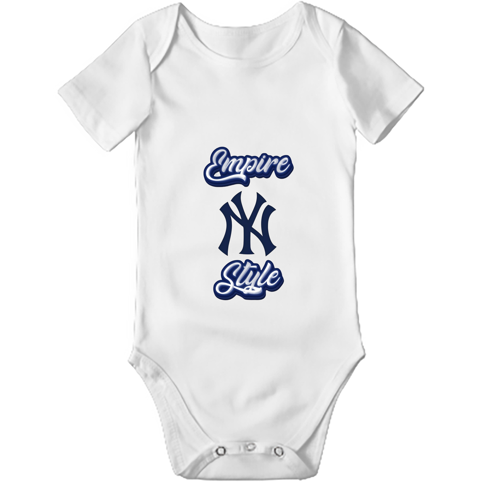 New York Yankees Empire Yankees Style Baby Short Sleeve Romper – 100% Cotton Soft & Breathable Digital Print Onesie With Easy Snap Closure And Envelope Shoulder – Comfortable For Daily Wear & Travel