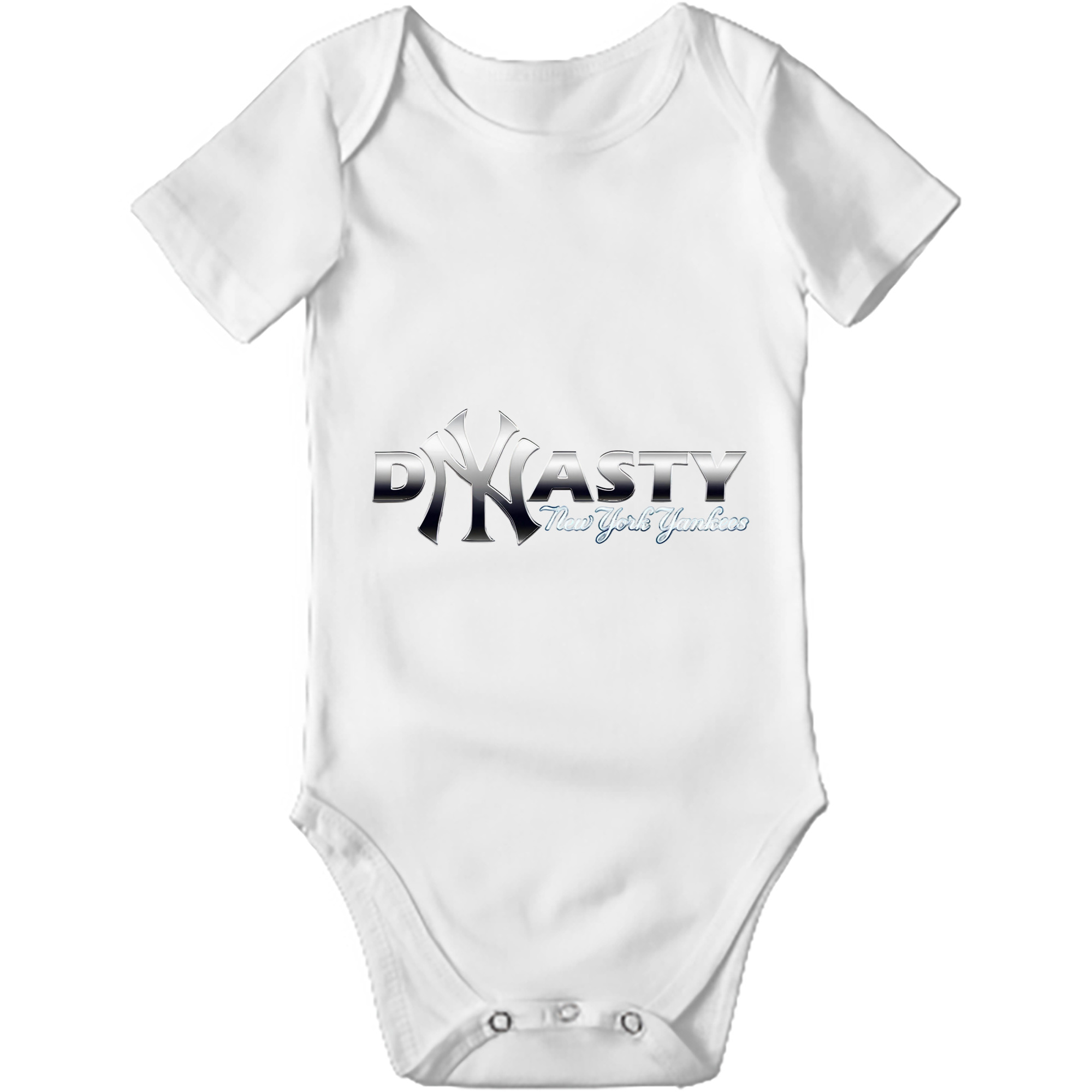 New York Yankees Dyasty Baby Short Sleeve Romper – 100% Cotton Soft & Breathable Digital Print Onesie With Easy Snap Closure And Envelope Shoulder – Comfortable For Daily Wear & Travel