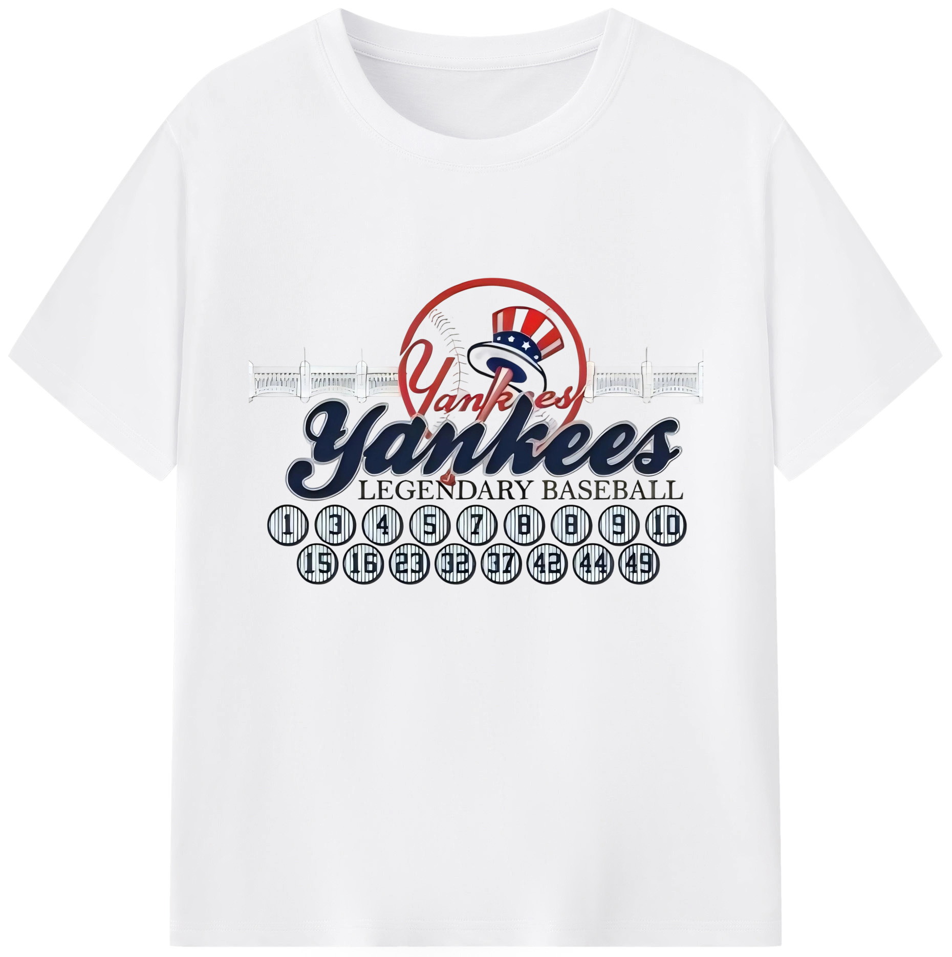 New York Yankees Legendary Baseball 180g Cotton T-Shirt With Front Heat Transfer Print – Soft, Lightweight, Fitted Design – Comfortable Casual Wear For Sports & Everyday Use