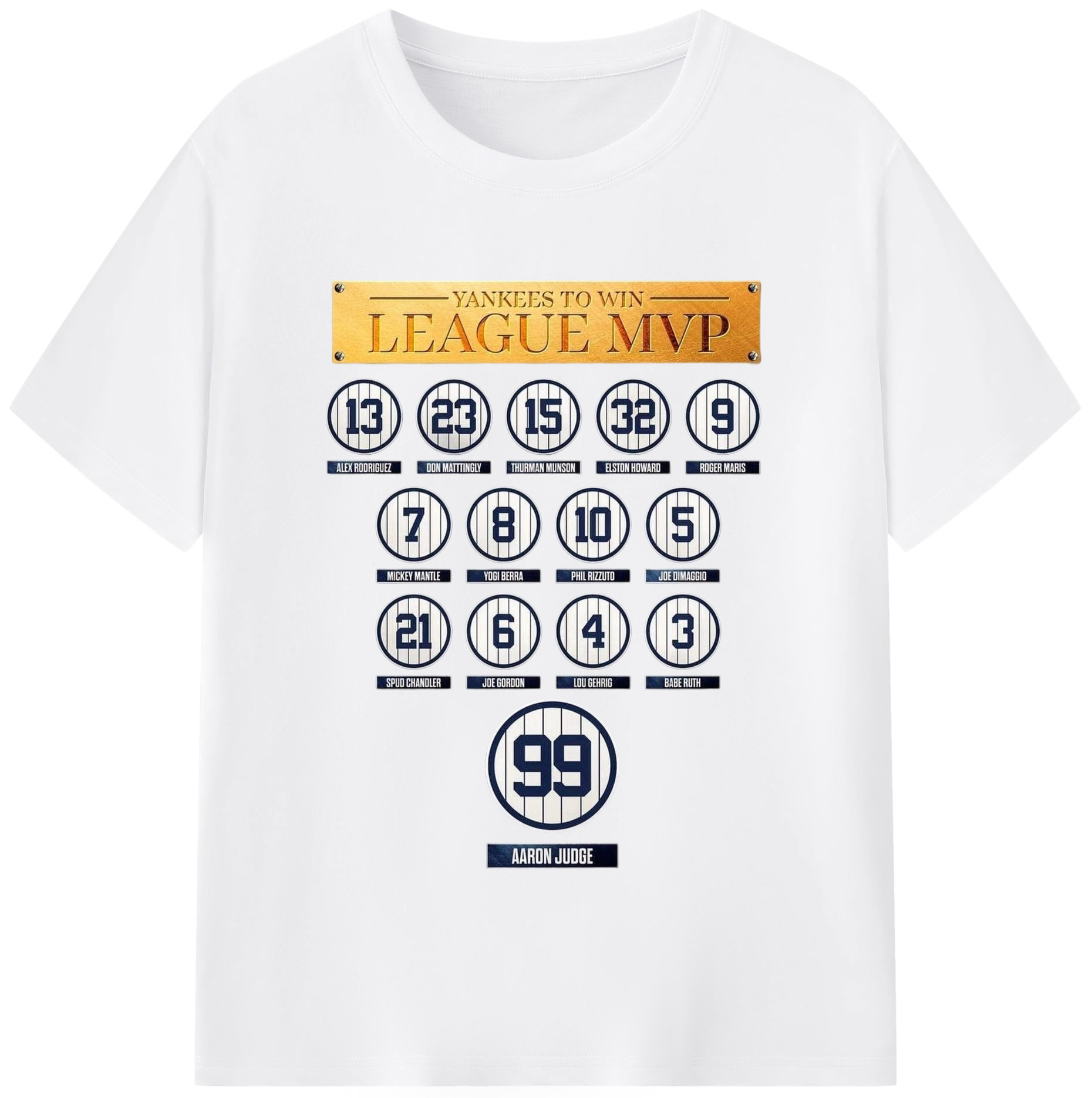 New York Yankees To Win League MVP 180g Cotton T-Shirt With Front Heat Transfer Print – Soft, Lightweight, Fitted Design – Comfortable Casual Wear For Sports & Everyday Use