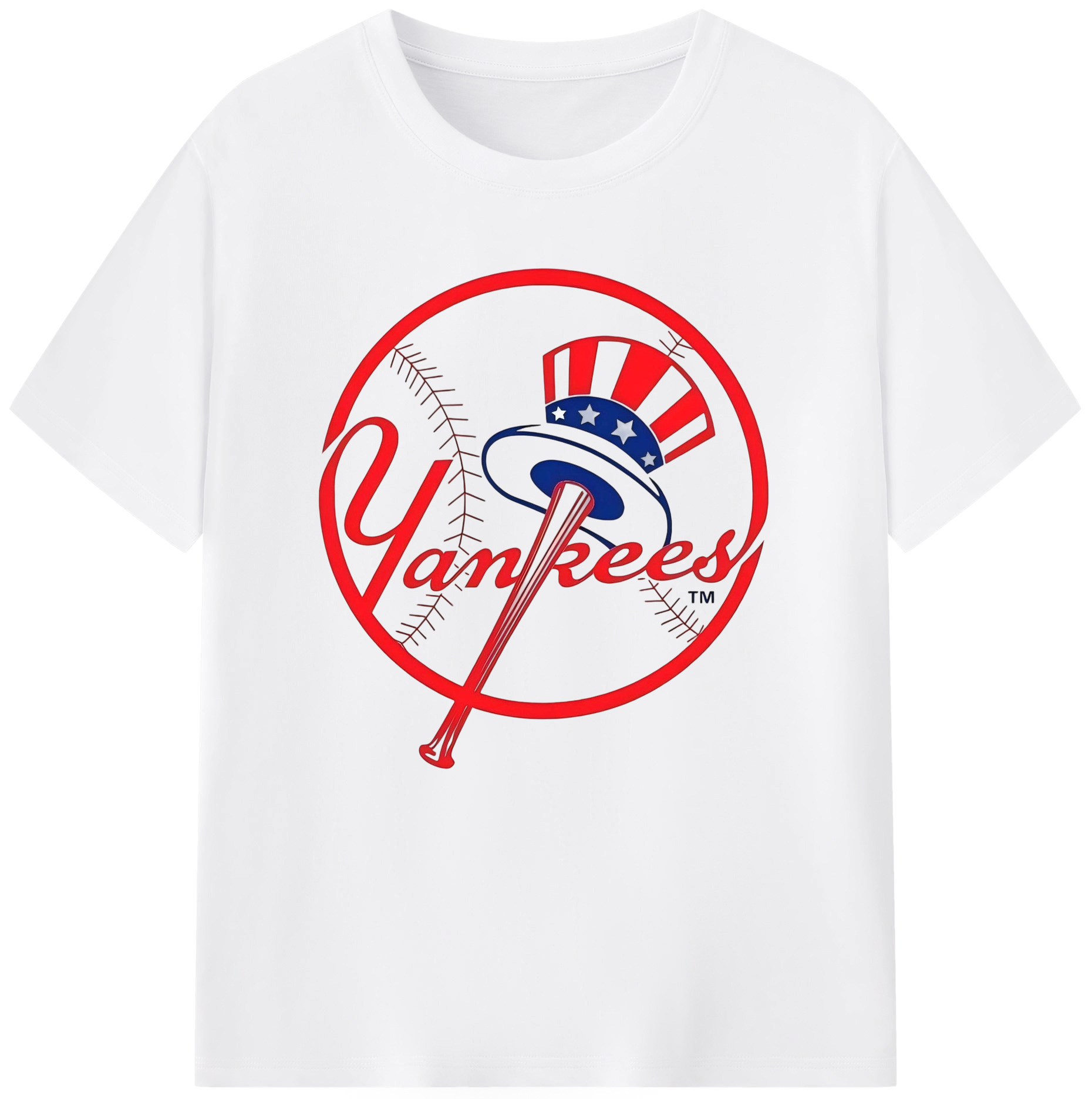 New York Yankees Logo 180g Cotton T-Shirt With Front Heat Transfer Print – Soft, Lightweight, Fitted Design – Comfortable Casual Wear For Sports & Everyday Use