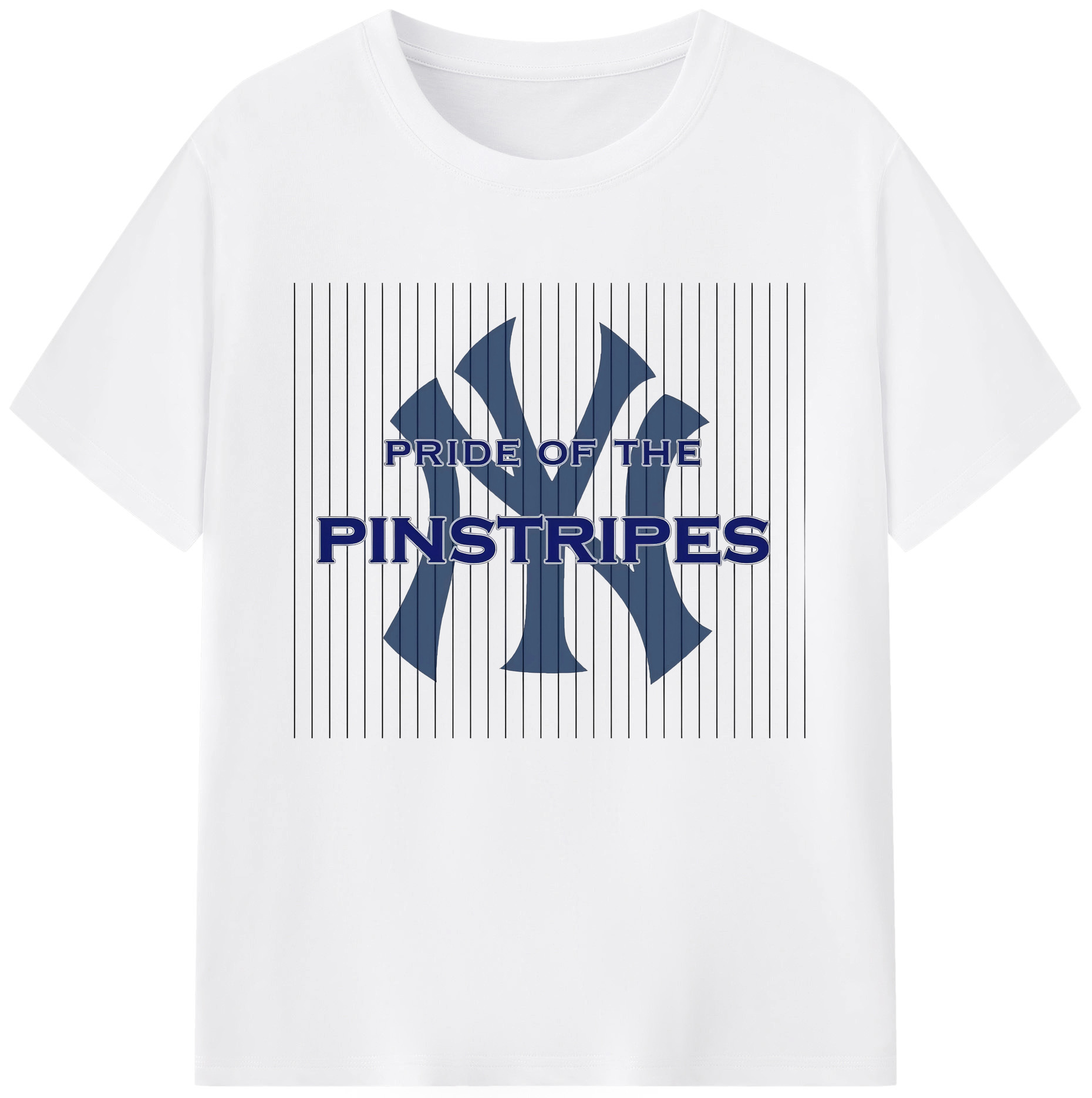 New York Yankees Pride of The Pinstripes 180g Cotton T-Shirt With Front Heat Transfer Print – Soft, Lightweight, Fitted Design – Comfortable Casual Wear For Sports & Everyday Use