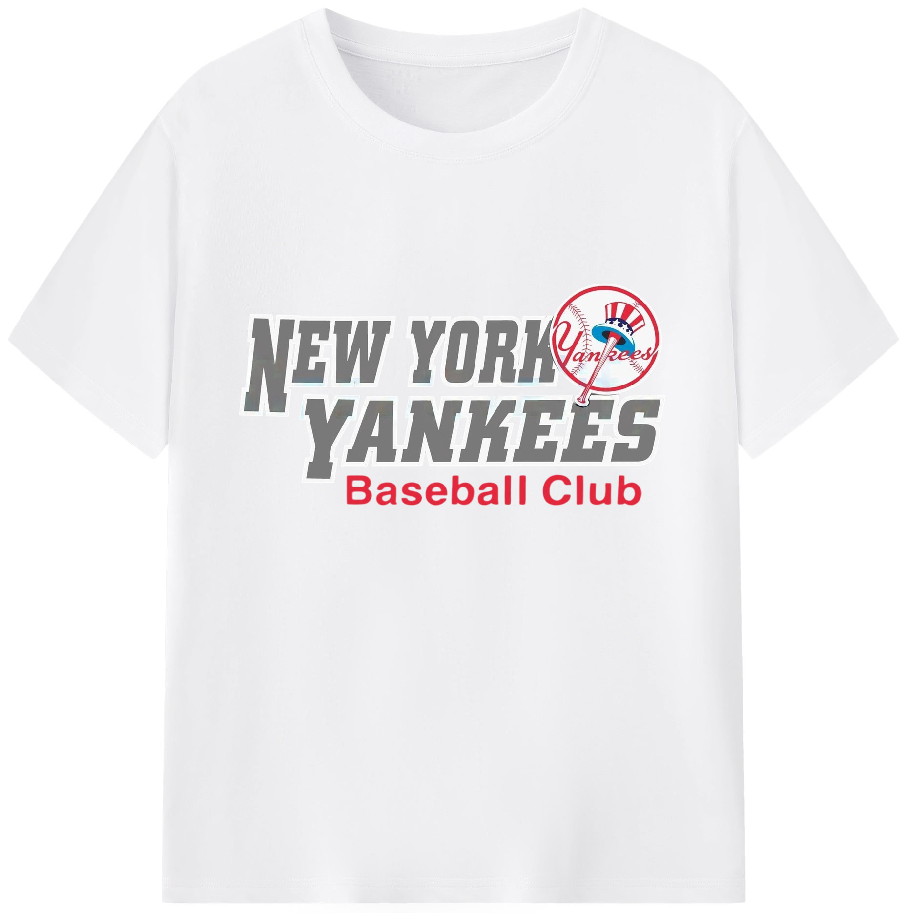 New York Yankees Baseball Club 180g Cotton T-Shirt With Front Heat Transfer Print – Soft, Lightweight, Fitted Design – Comfortable Casual Wear For Sports & Everyday Use