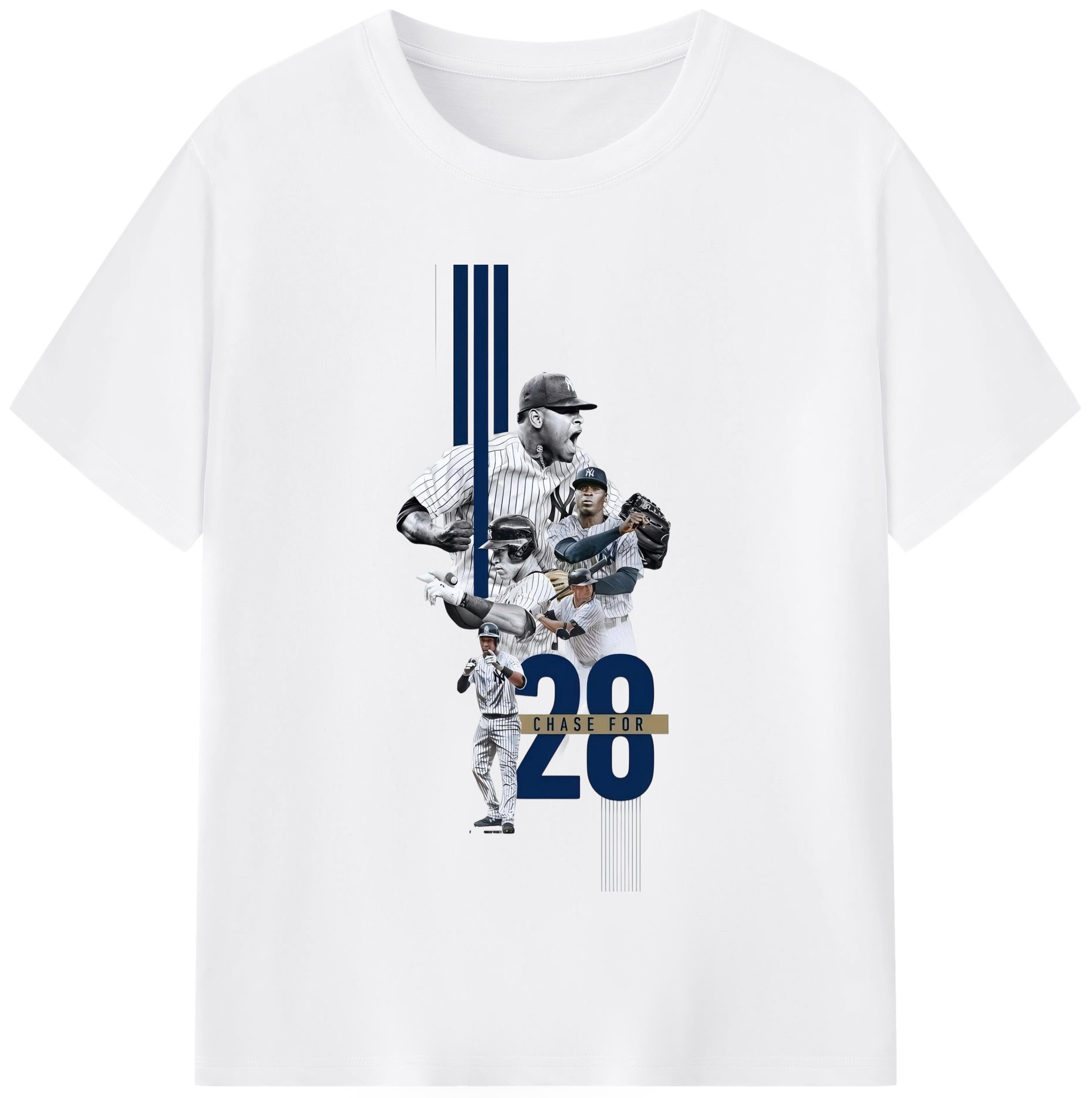 New York Yankees Chase For 28 180g Cotton T-Shirt With Front Heat Transfer Print – Soft, Lightweight, Fitted Design – Comfortable Casual Wear For Sports & Everyday Use