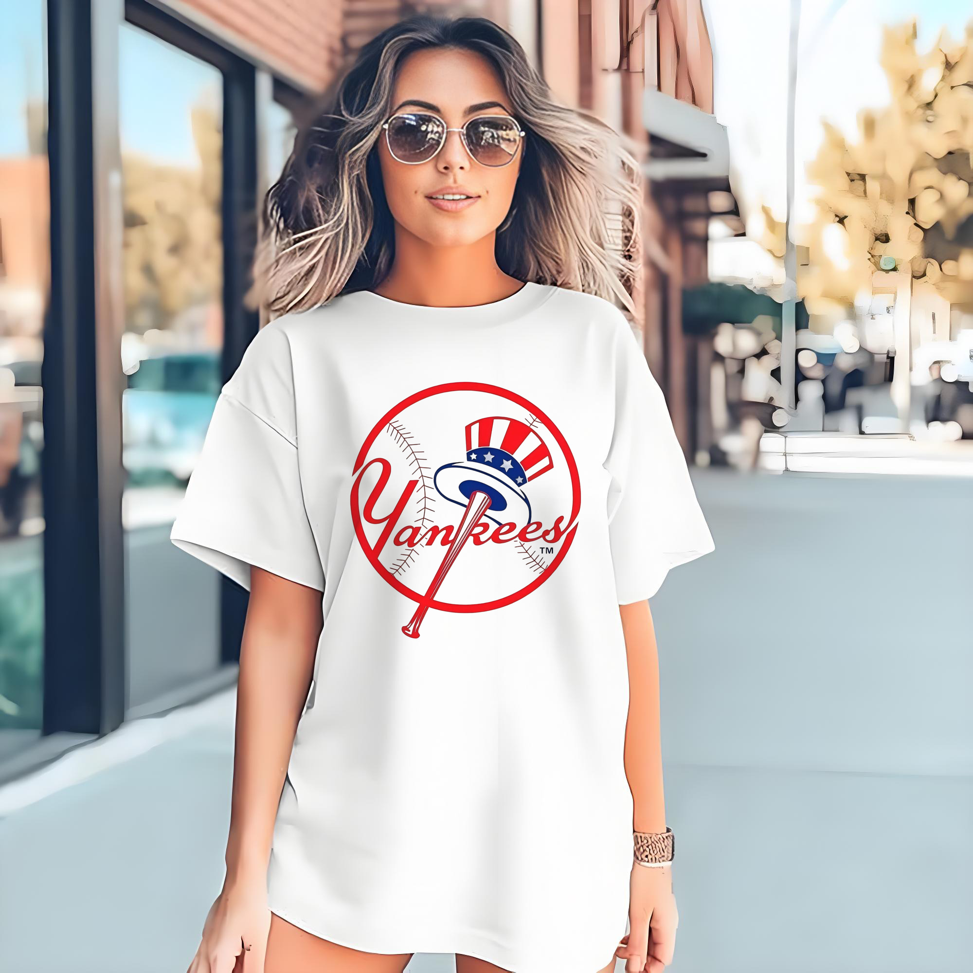 New York Yankees Logo 180g Cotton T-Shirt With Front Heat Transfer Print – Soft, Lightweight, Fitted Design – Comfortable Casual Wear For Sports & Everyday Use
