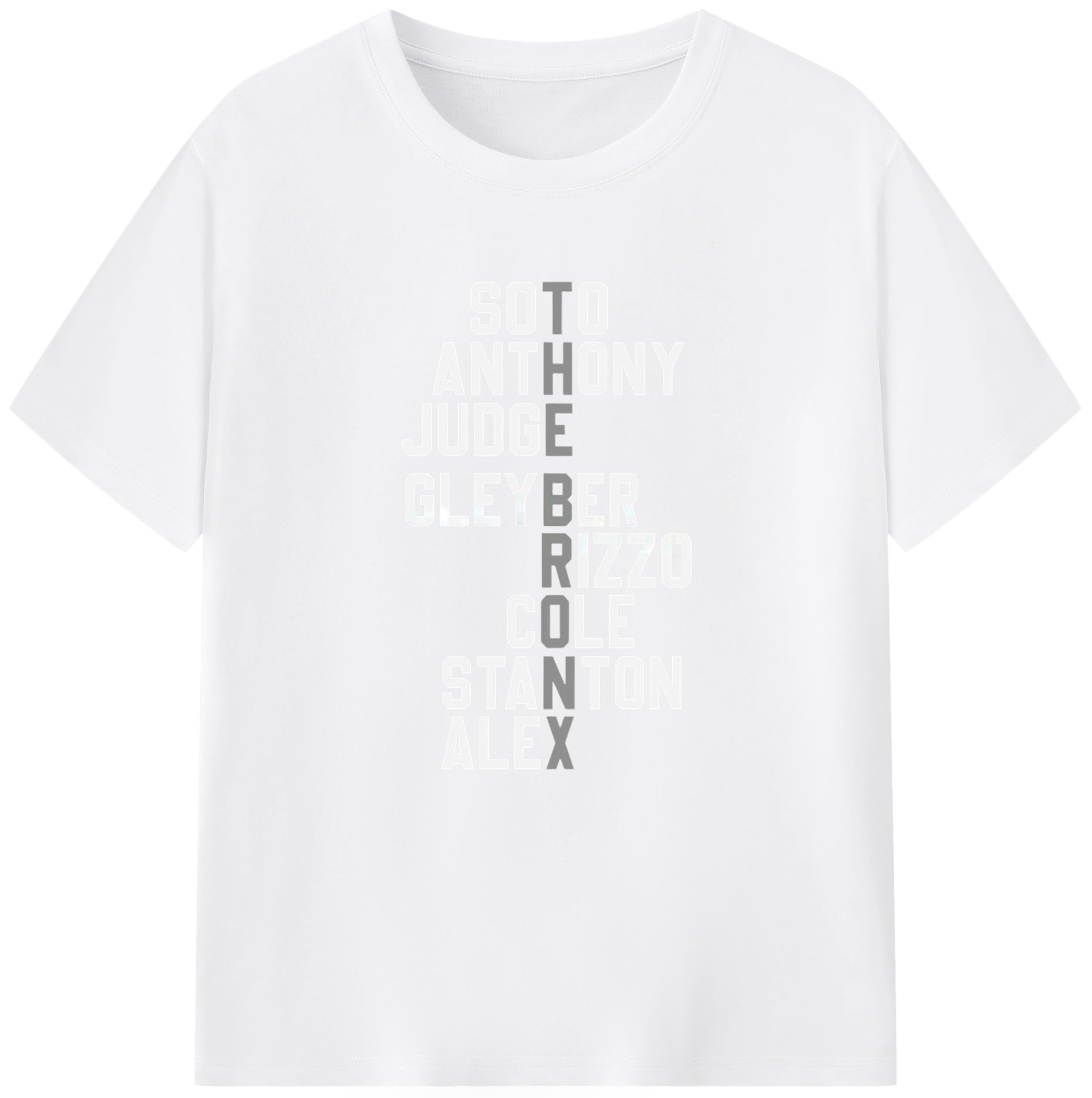 New York Yankees The Bronx Player Name Combed Cotton T-Shirt 180g With Front Heat Transfer Print – Soft, Lightweight, Fitted Design – Stylish Casual Wear For Sports & Everyday Use