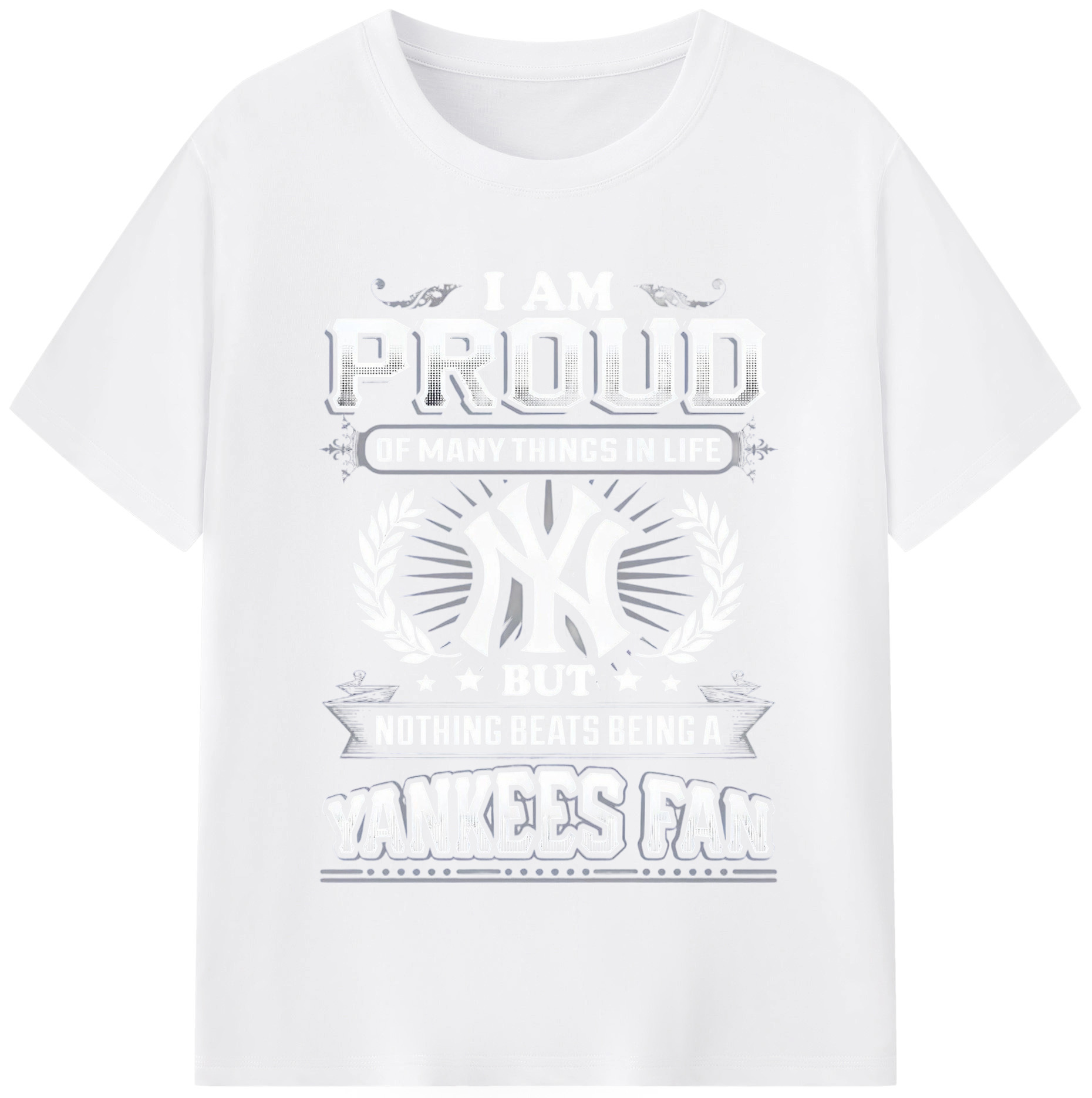 New York Yankees 275 Combed Cotton T-Shirt 180g With Front Heat Transfer Print – Soft, Lightweight, Fitted Design – Stylish Casual Wear For Sports & Everyday Use