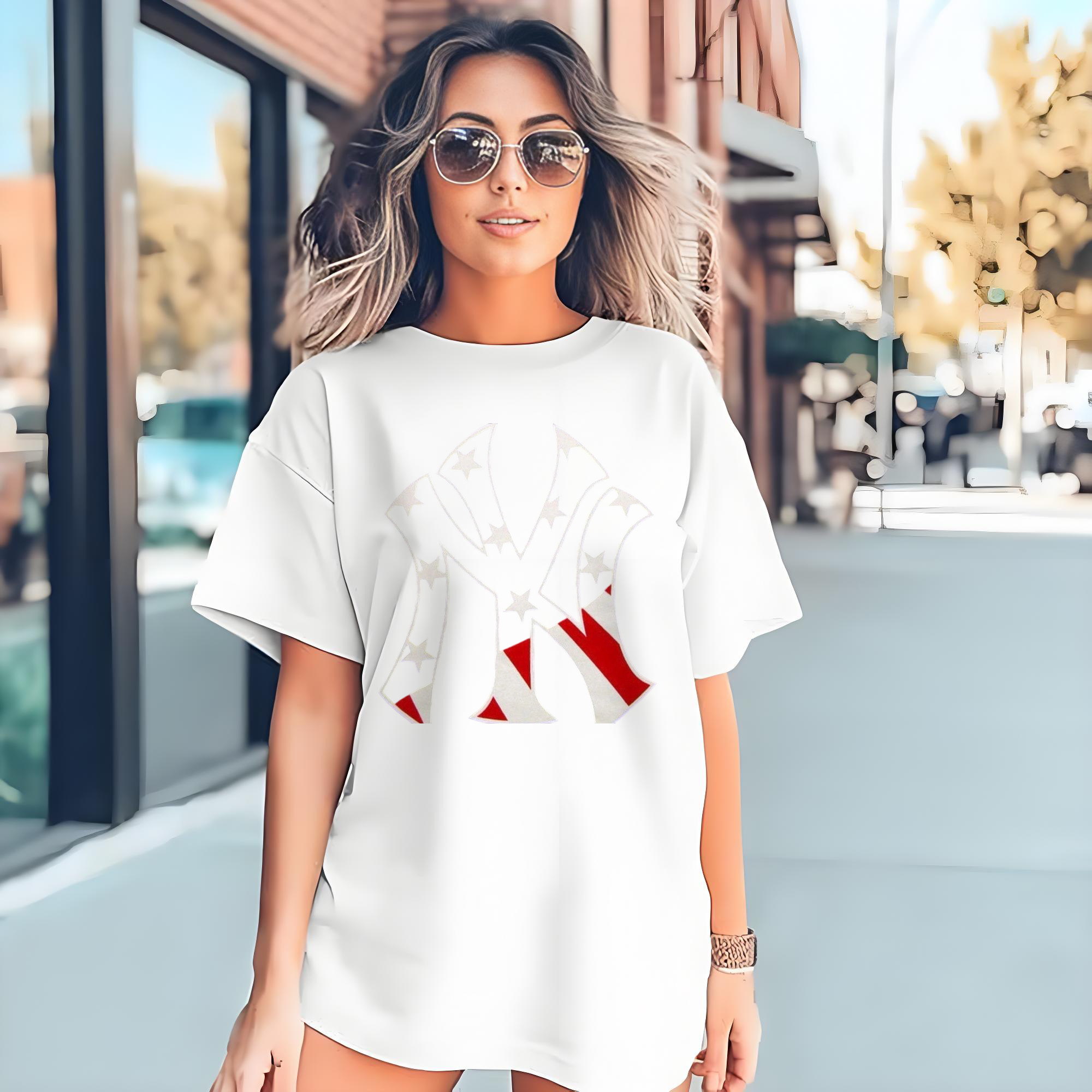 New York Yankees Logo USA Combed Cotton T-Shirt 180g With Front Heat Transfer Print – Soft, Lightweight, Fitted Design – Stylish Casual Wear For Sports & Everyday Use