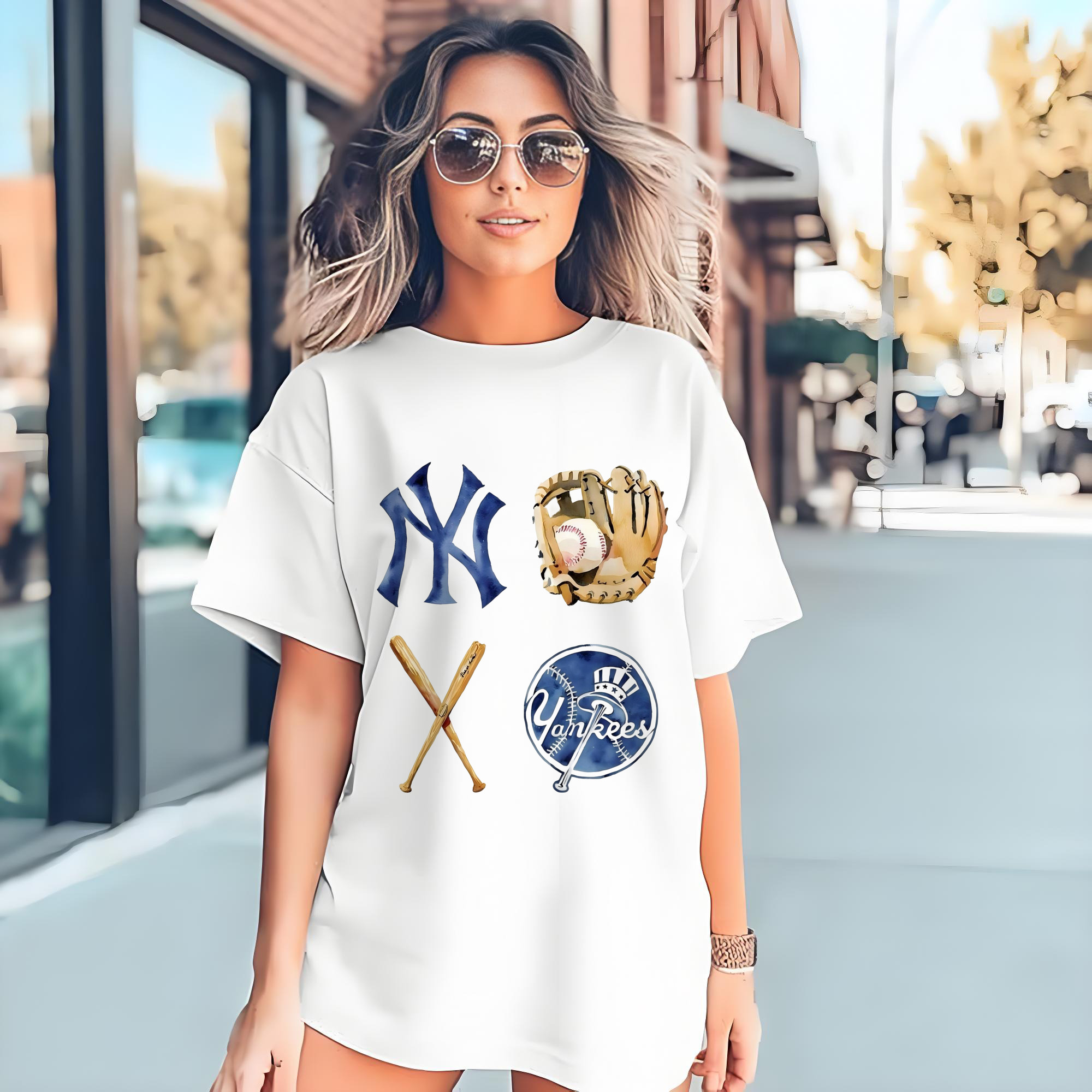 New York Yankees Baseball Combed Cotton T-Shirt 180g With Front Heat Transfer Print – Soft, Lightweight, Fitted Design – Stylish Casual Wear For Sports & Everyday Use