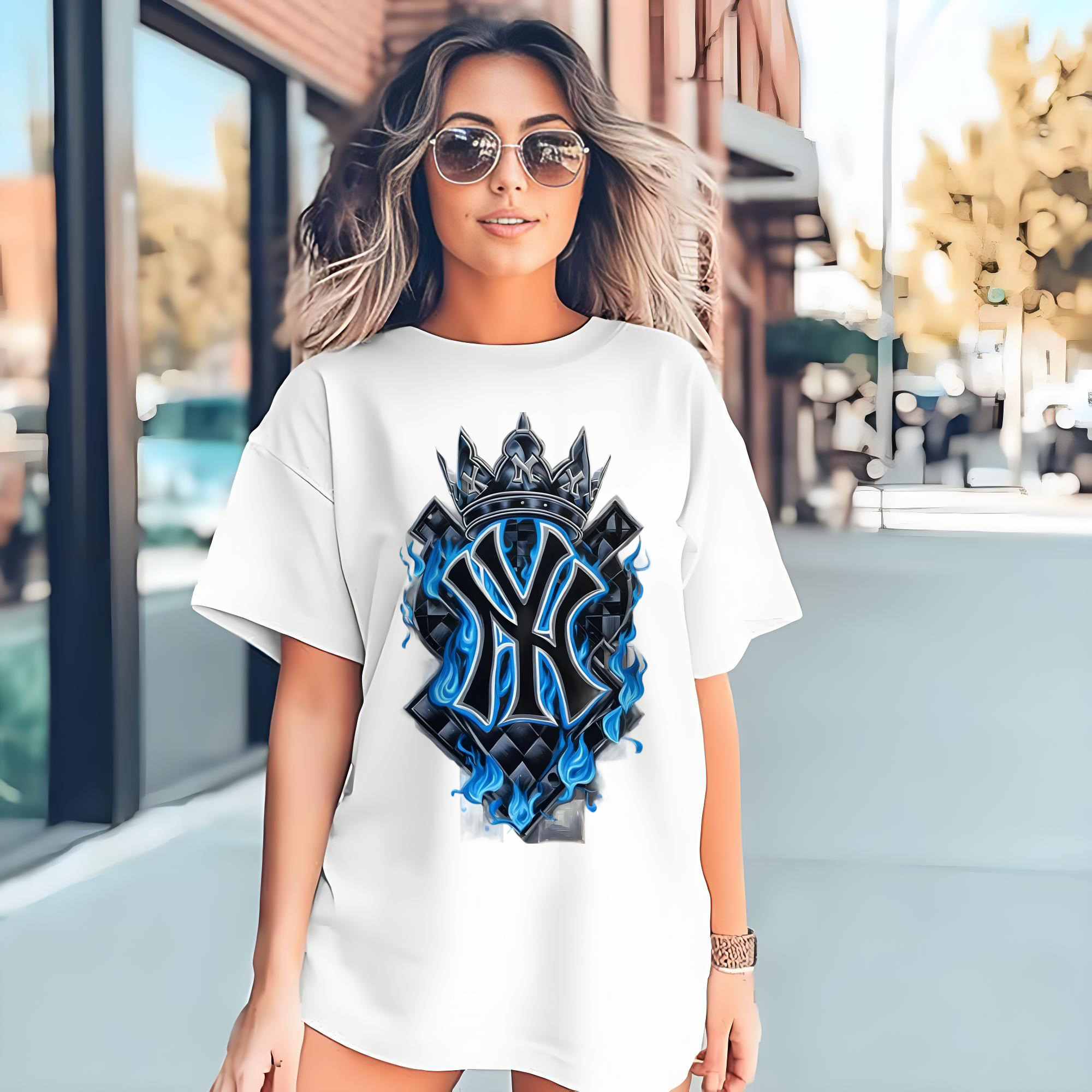 New York Yankees 285 Combed Cotton T-Shirt 180g With Front Heat Transfer Print – Soft, Lightweight, Fitted Design – Stylish Casual Wear For Sports & Everyday Use