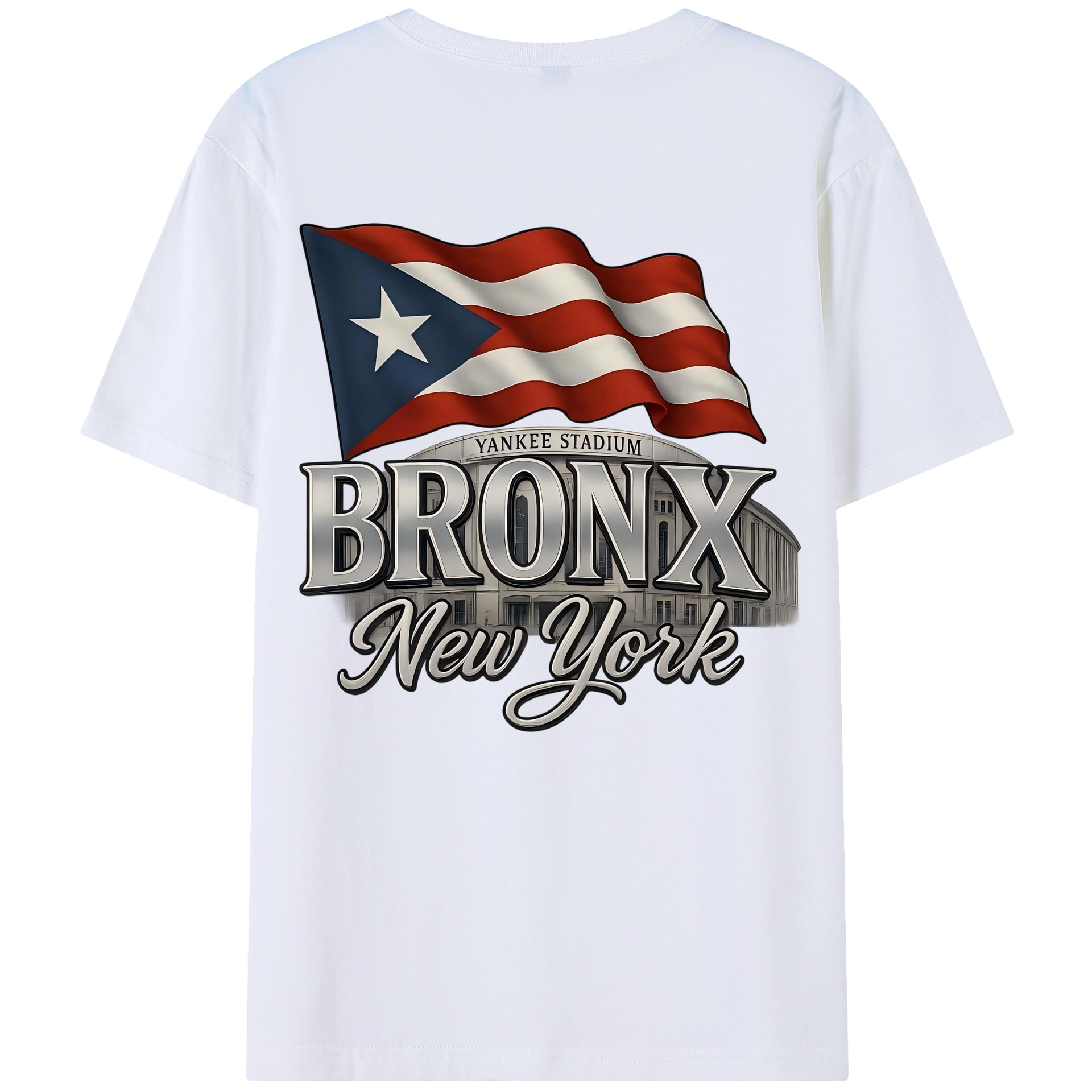 New York Yankees BRONX Yankees Stadium 180g Combed Cotton T-Shirt With Back Heat Transfer Print – Soft, Lightweight, Fitted Design – Stylish Casual Wear For Sports & Everyday Use