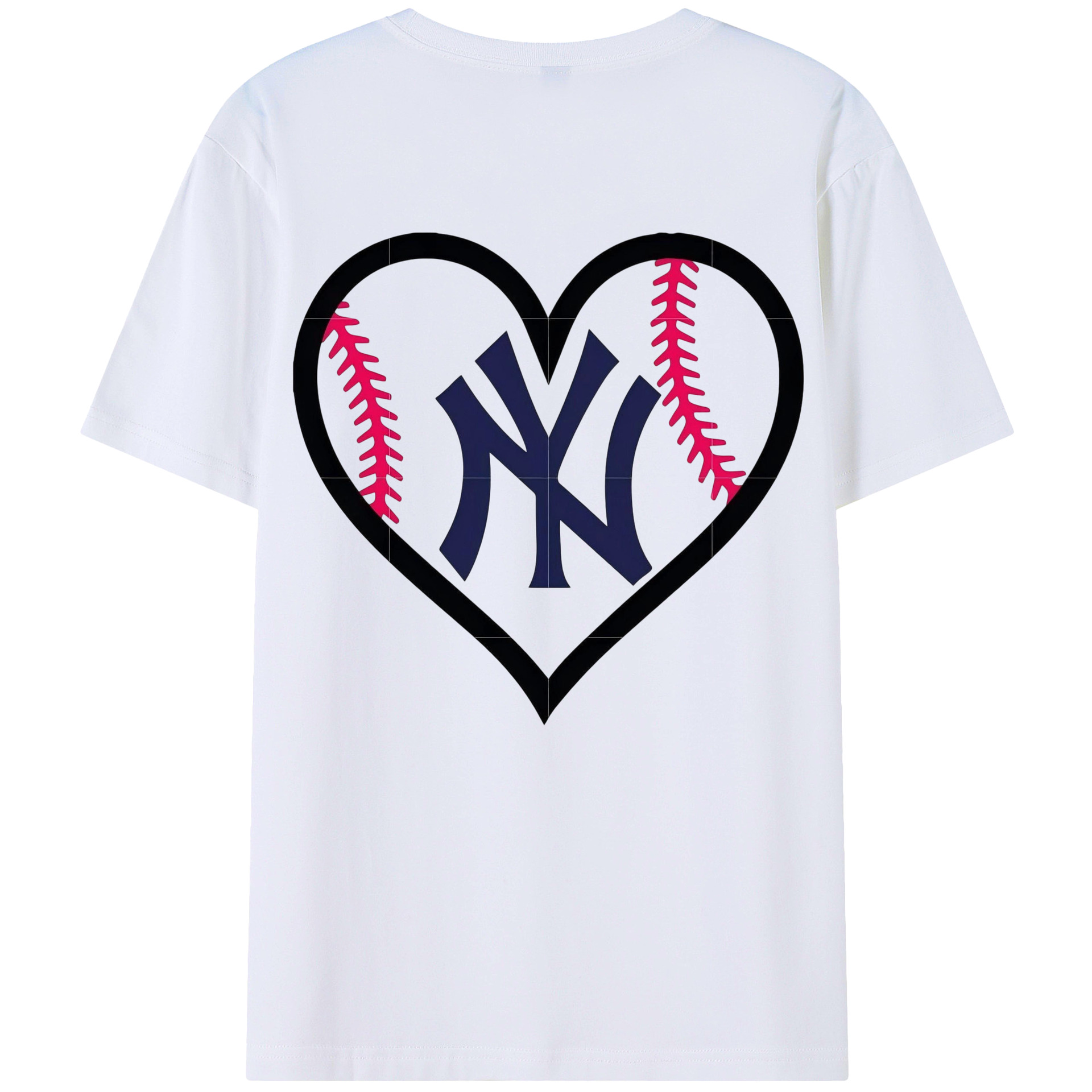 New York Yankees Heart 180g Combed Cotton T-Shirt With Back Heat Transfer Print – Soft, Lightweight, Fitted Design – Stylish Casual Wear For Sports & Everyday Use