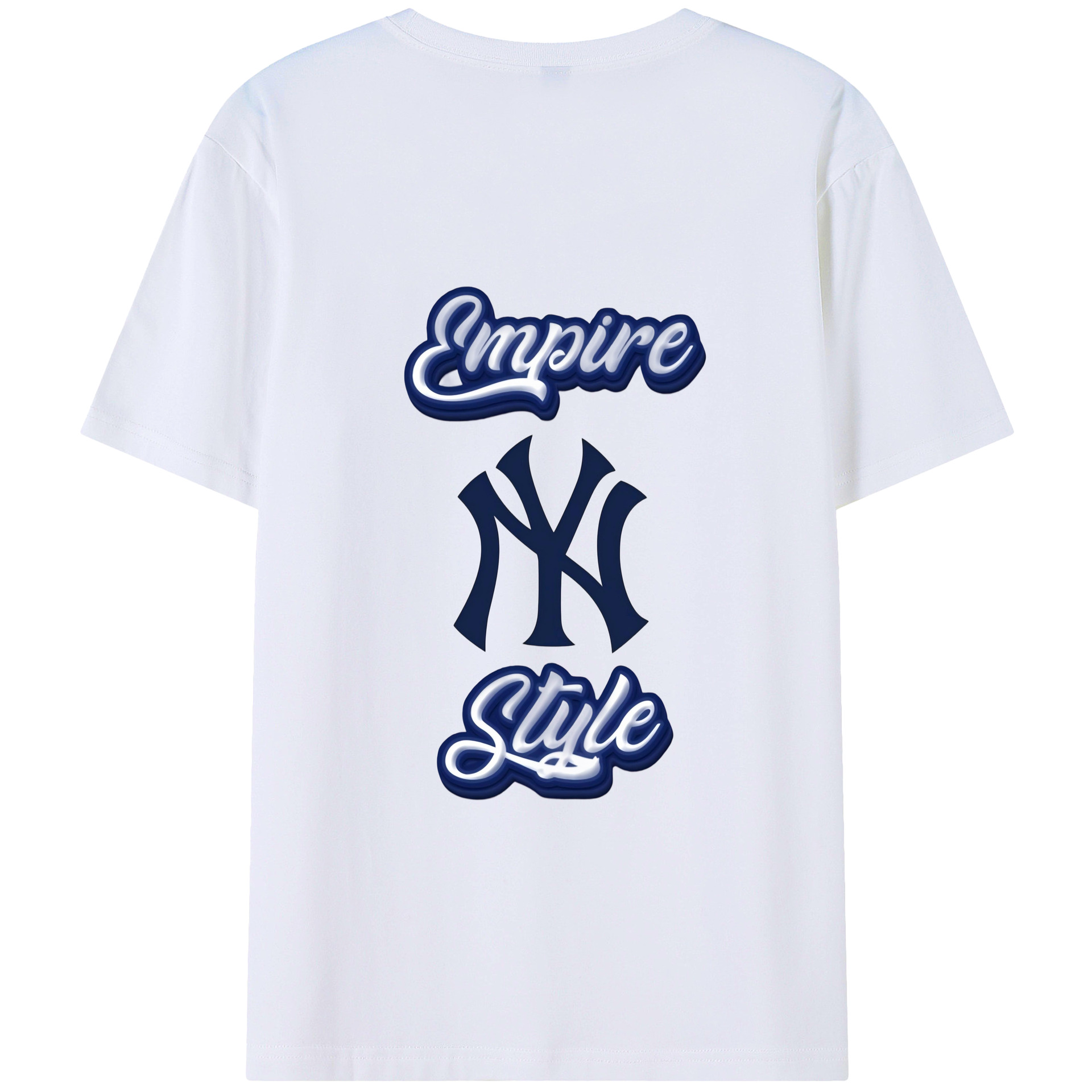 New York Yankees Empire Yankees Style 180g Combed Cotton T-Shirt With Back Heat Transfer Print – Soft, Lightweight, Fitted Design – Stylish Casual Wear For Sports & Everyday Use