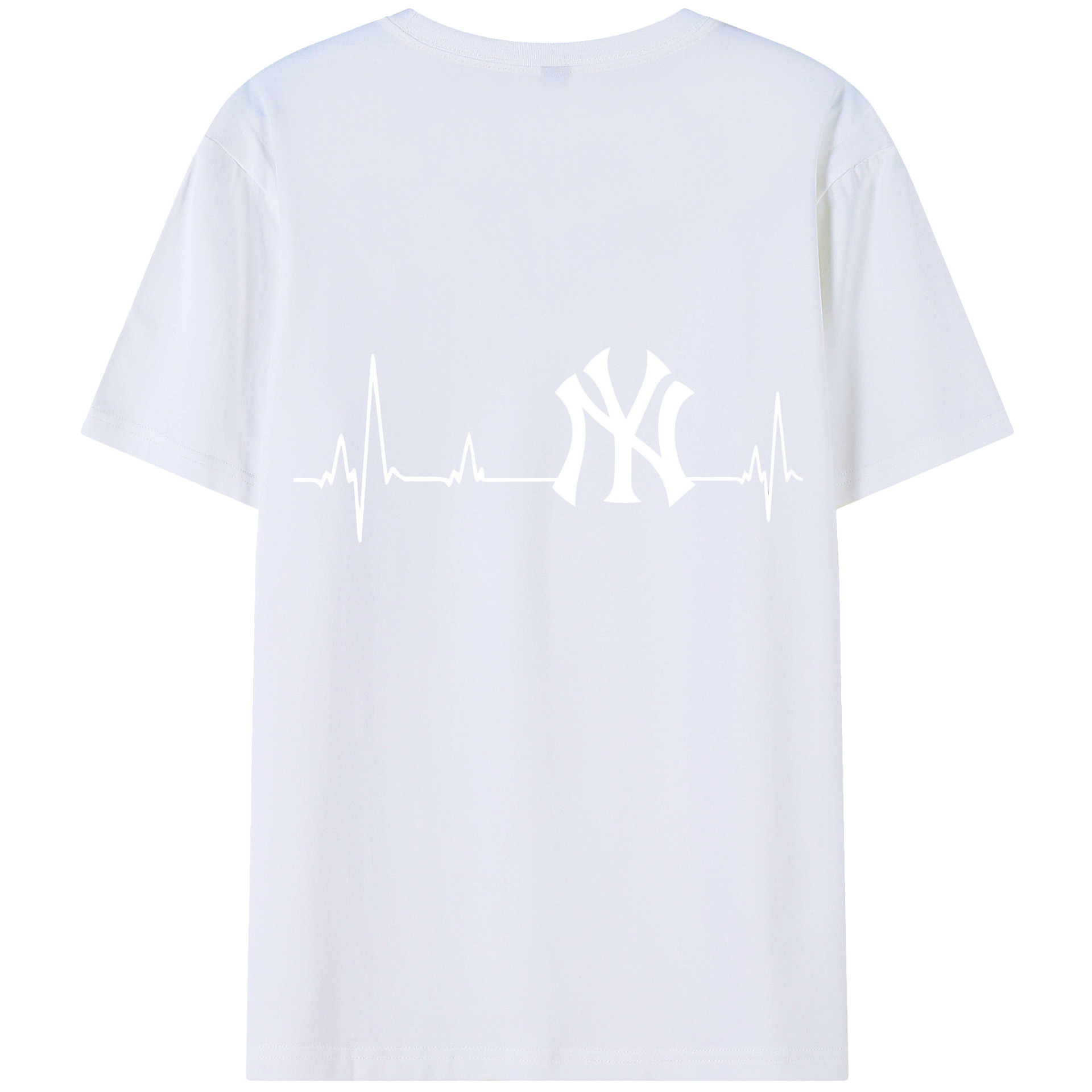 New York Yankees EKG Line 180g Combed Cotton T-Shirt With Back Heat Transfer Print – Soft, Lightweight, Fitted Design – Stylish Casual Wear For Sports & Everyday Use
