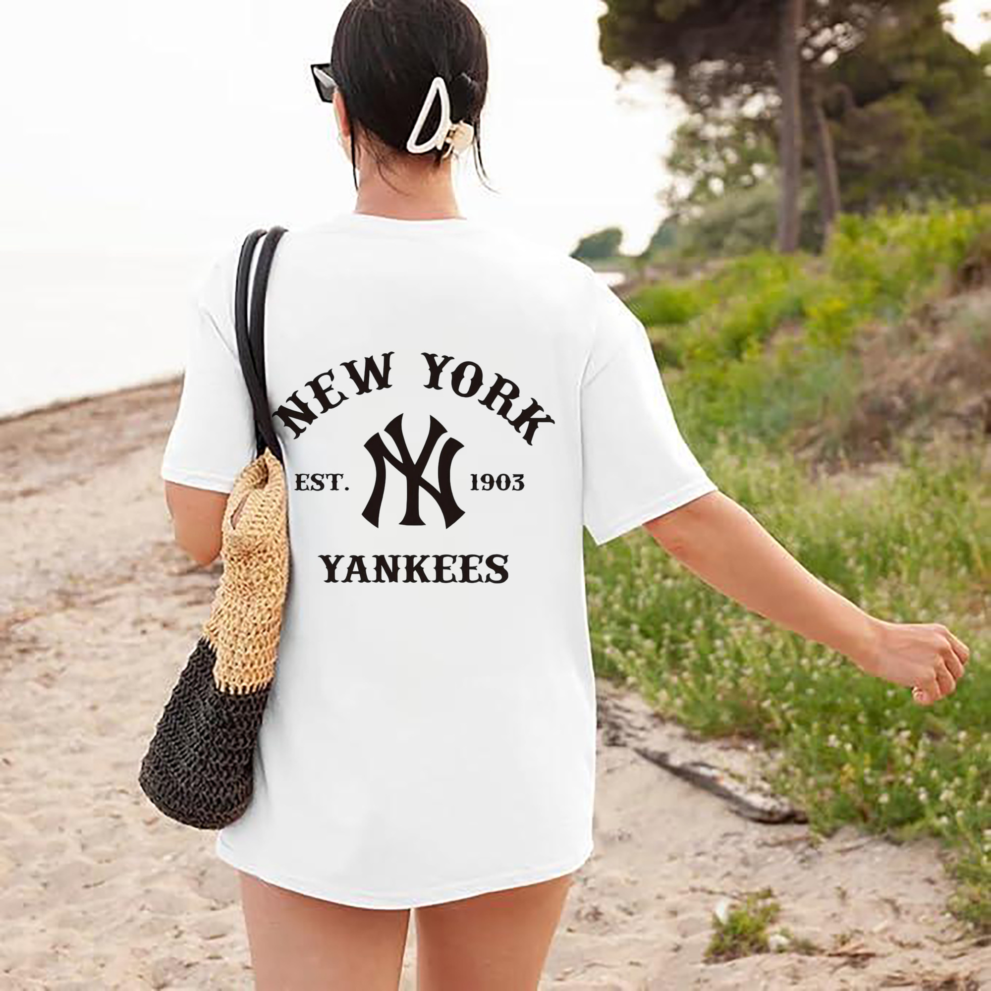 New York Yankees EST 1903 180g Combed Cotton T-Shirt With Back Heat Transfer Print – Soft, Lightweight, Fitted Design – Stylish Casual Wear For Sports & Everyday Use