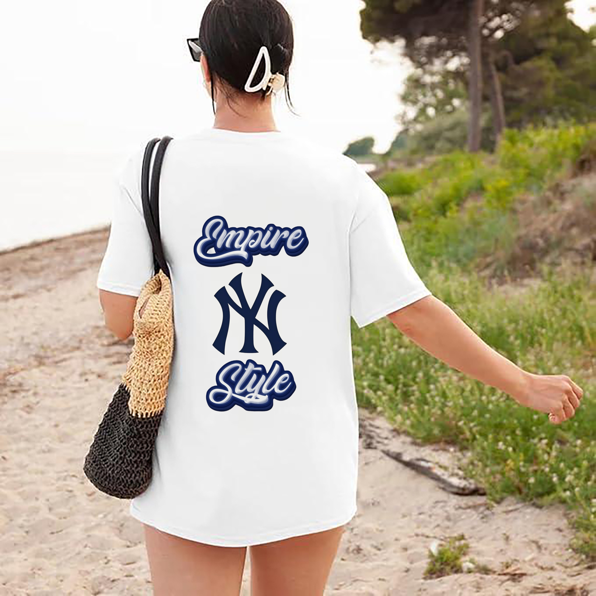 New York Yankees Empire Yankees Style 180g Combed Cotton T-Shirt With Back Heat Transfer Print – Soft, Lightweight, Fitted Design – Stylish Casual Wear For Sports & Everyday Use