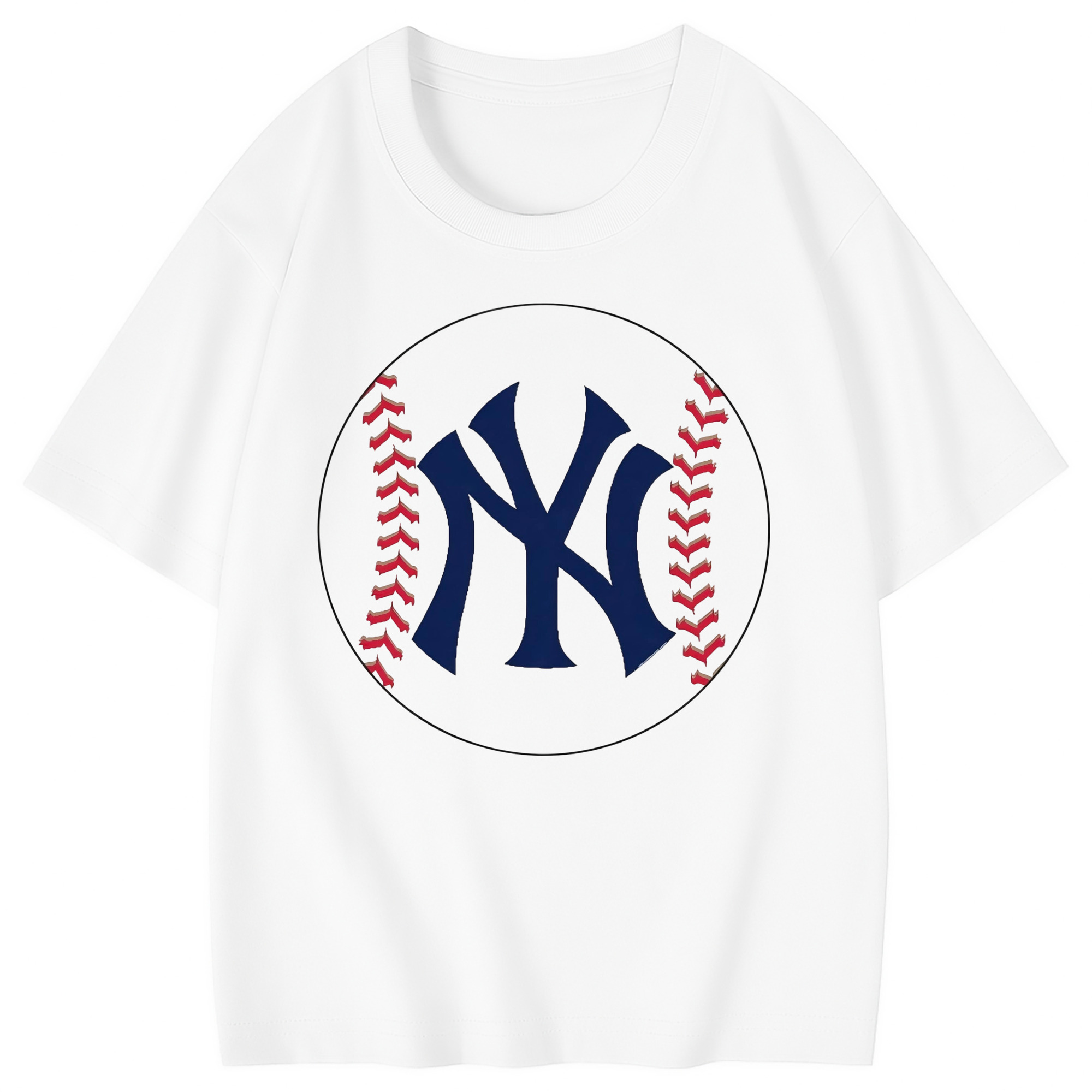 New York Yankees Baseball Combed Cotton Kids T-Shirt 180g With Front Heat Transfer Print – Soft, Lightweight, Side-Seamed Design – Stylish And Comfortable Casual Wear For Everyday Activities