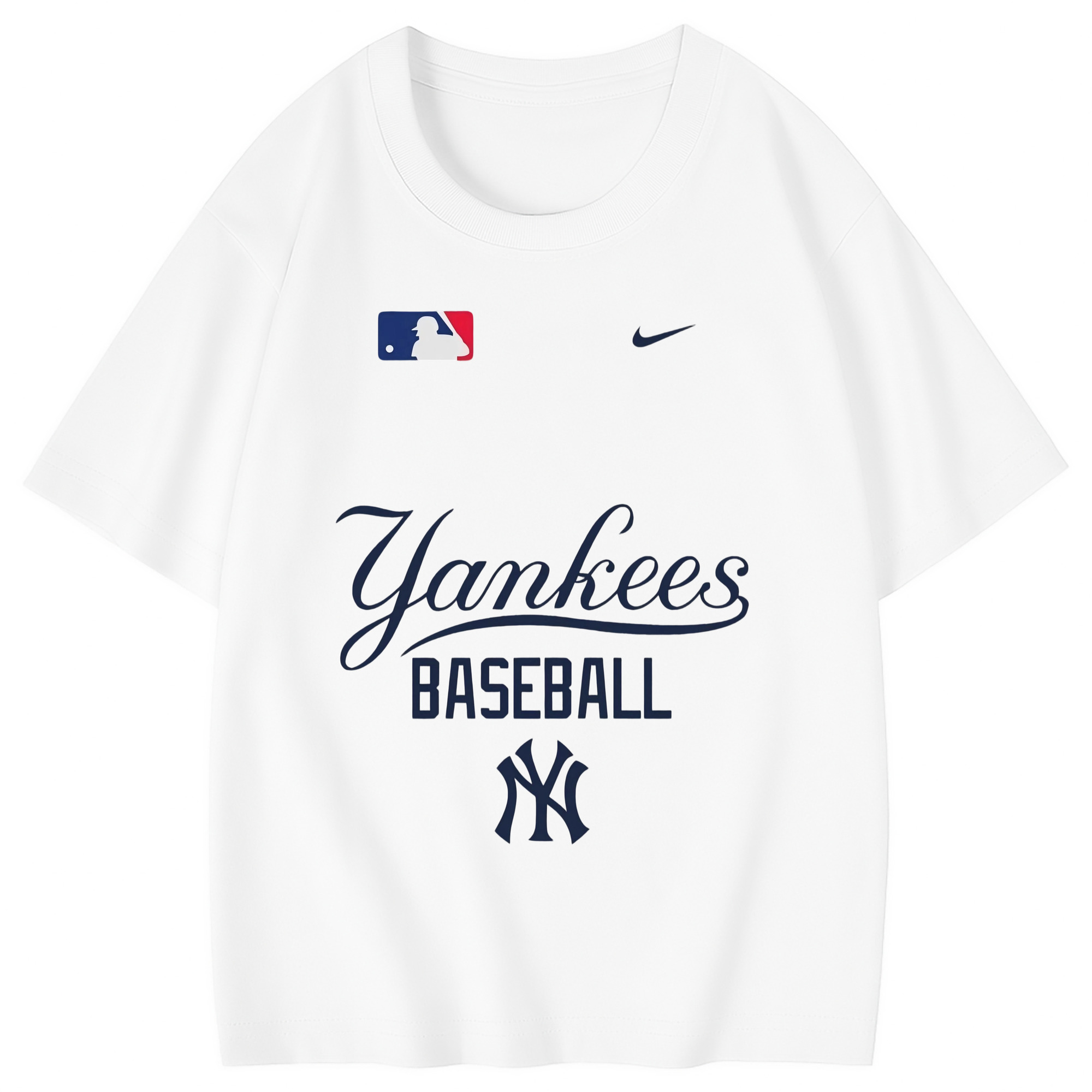 New York Yankees Baseball Combed Cotton Kids T-Shirt 180g With Front Heat Transfer Print – Soft, Lightweight, Side-Seamed Design – Stylish And Comfortable Casual Wear For Everyday Activities