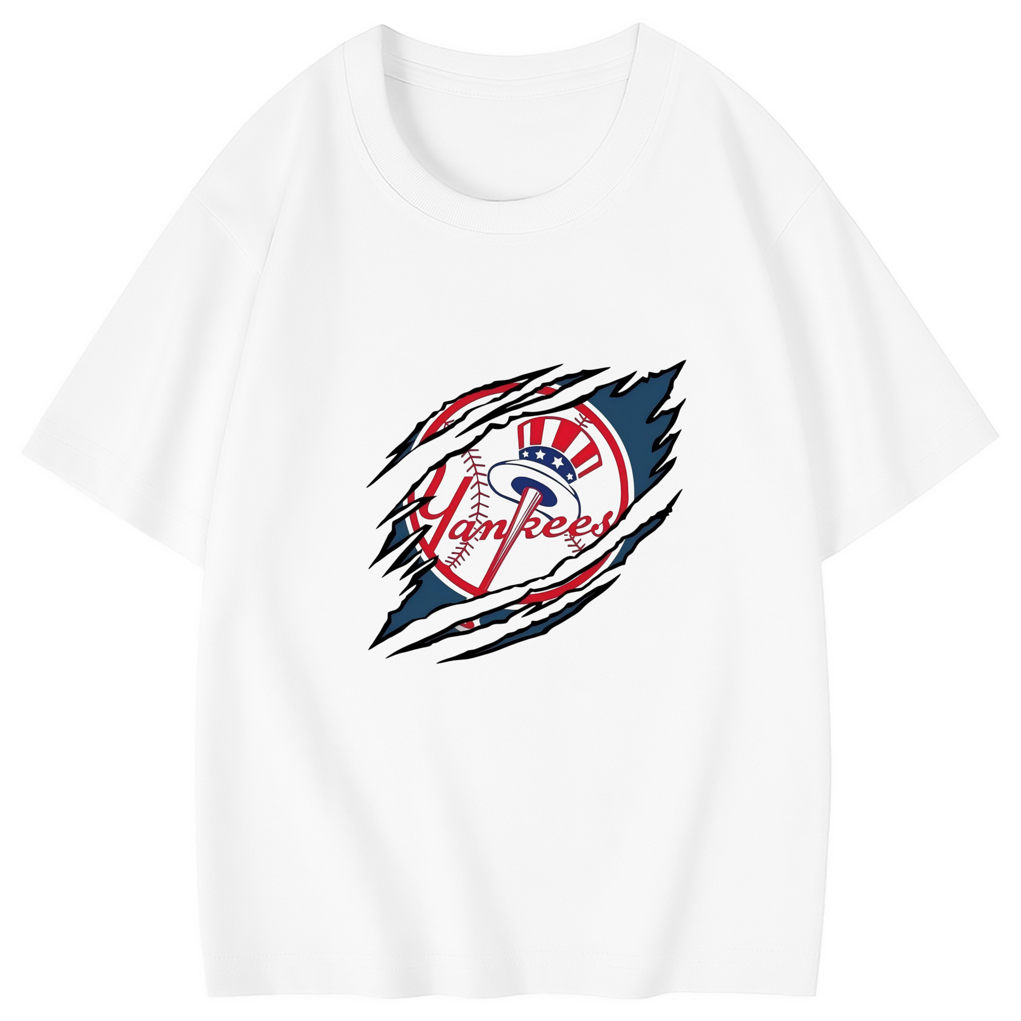 New York Yankees Claw Logo Combed Cotton Kids T-Shirt 180g With Front Heat Transfer Print – Soft, Lightweight, Side-Seamed Design – Stylish And Comfortable Casual Wear For Everyday Activities