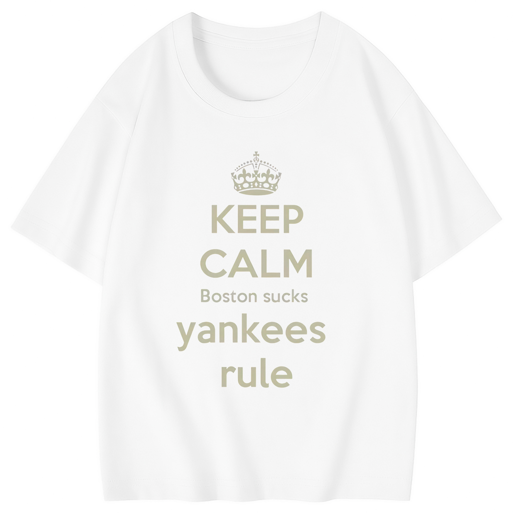 New York Yankees Keep Calm Yankees Rule Boston Sucks Combed Cotton Kids T-Shirt 180g With Front Heat Transfer Print – Soft, Lightweight, Side-Seamed Design – Stylish And Comfortable Casual Wear For Everyday Activities
