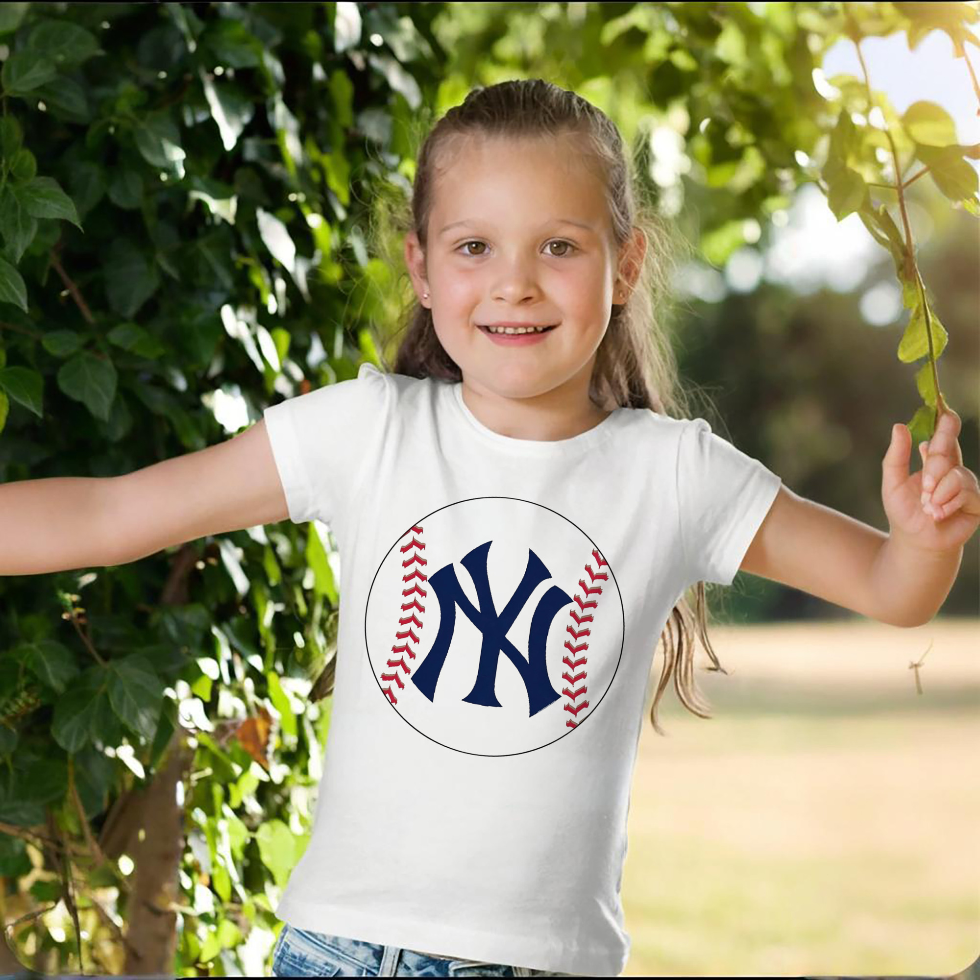 New York Yankees Baseball Combed Cotton Kids T-Shirt 180g With Front Heat Transfer Print – Soft, Lightweight, Side-Seamed Design – Stylish And Comfortable Casual Wear For Everyday Activities