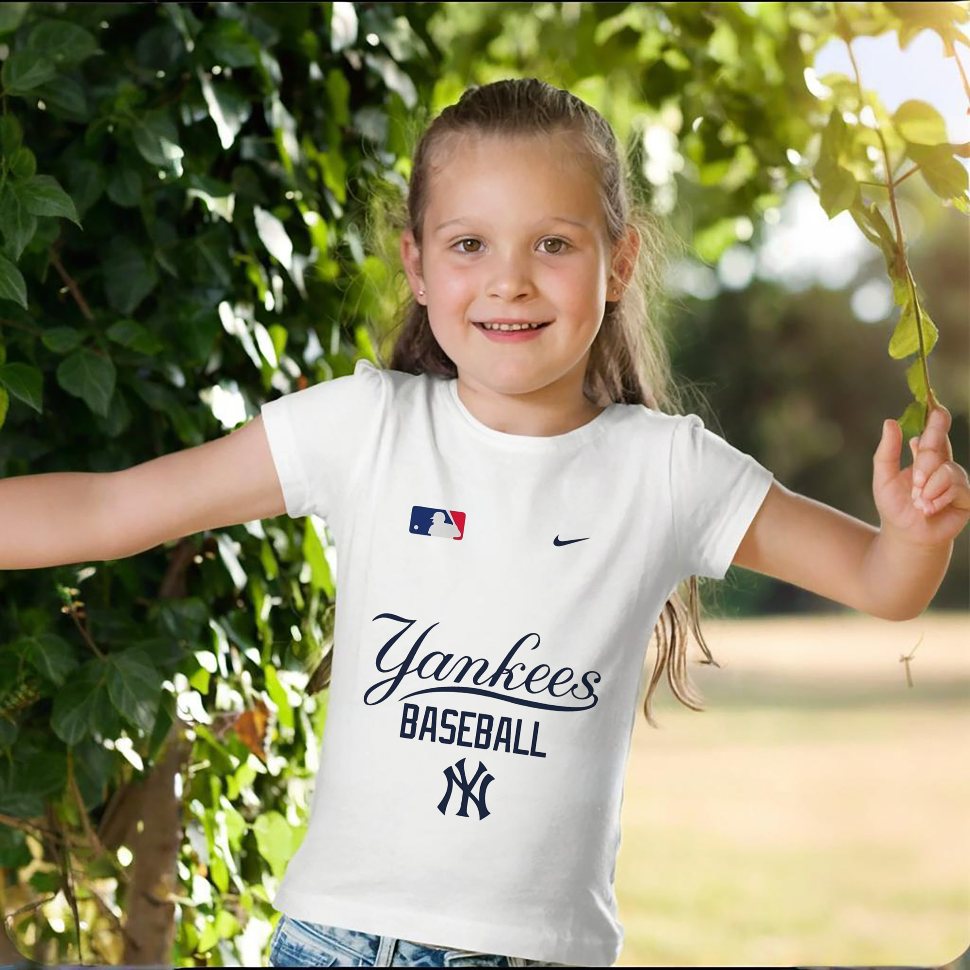 New York Yankees Baseball Combed Cotton Kids T-Shirt 180g With Front Heat Transfer Print – Soft, Lightweight, Side-Seamed Design – Stylish And Comfortable Casual Wear For Everyday Activities