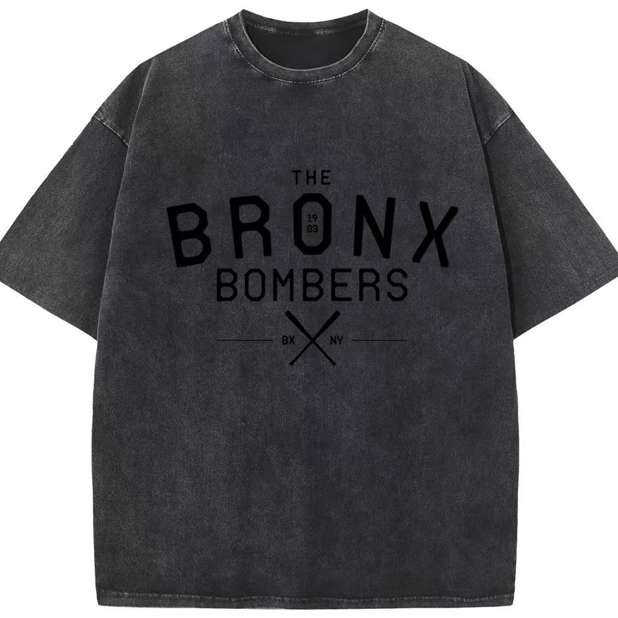 New York Yankees The Bronx Bombers 1903 Washed Vintage Look 230g Cotton Oversized T-Shirt With Front Heat Transfer Print – Soft, Lightweight, Stylish Fit – Comfortable Casual Wear For Sports & Everyday Use