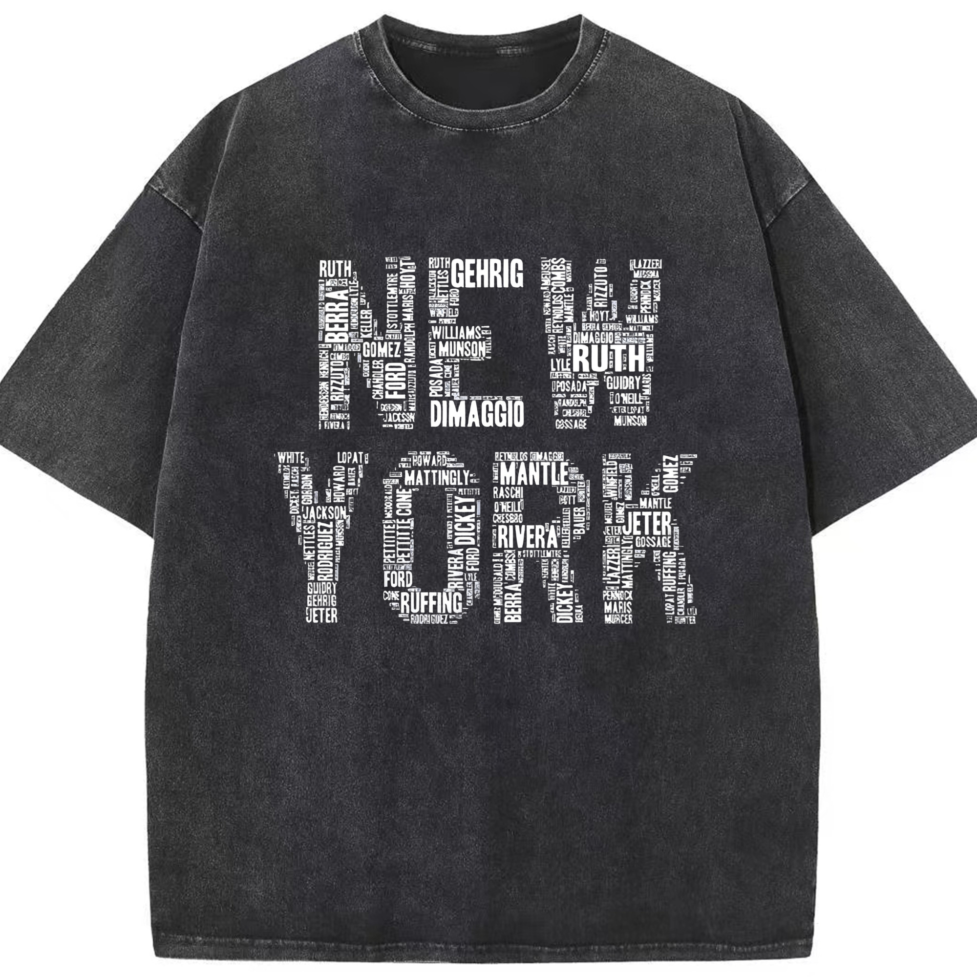 New York Yankees Legend New York Washed Vintage Look 230g Cotton Oversized T-Shirt With Front Heat Transfer Print – Soft, Lightweight, Stylish Fit – Comfortable Casual Wear For Sports & Everyday Use