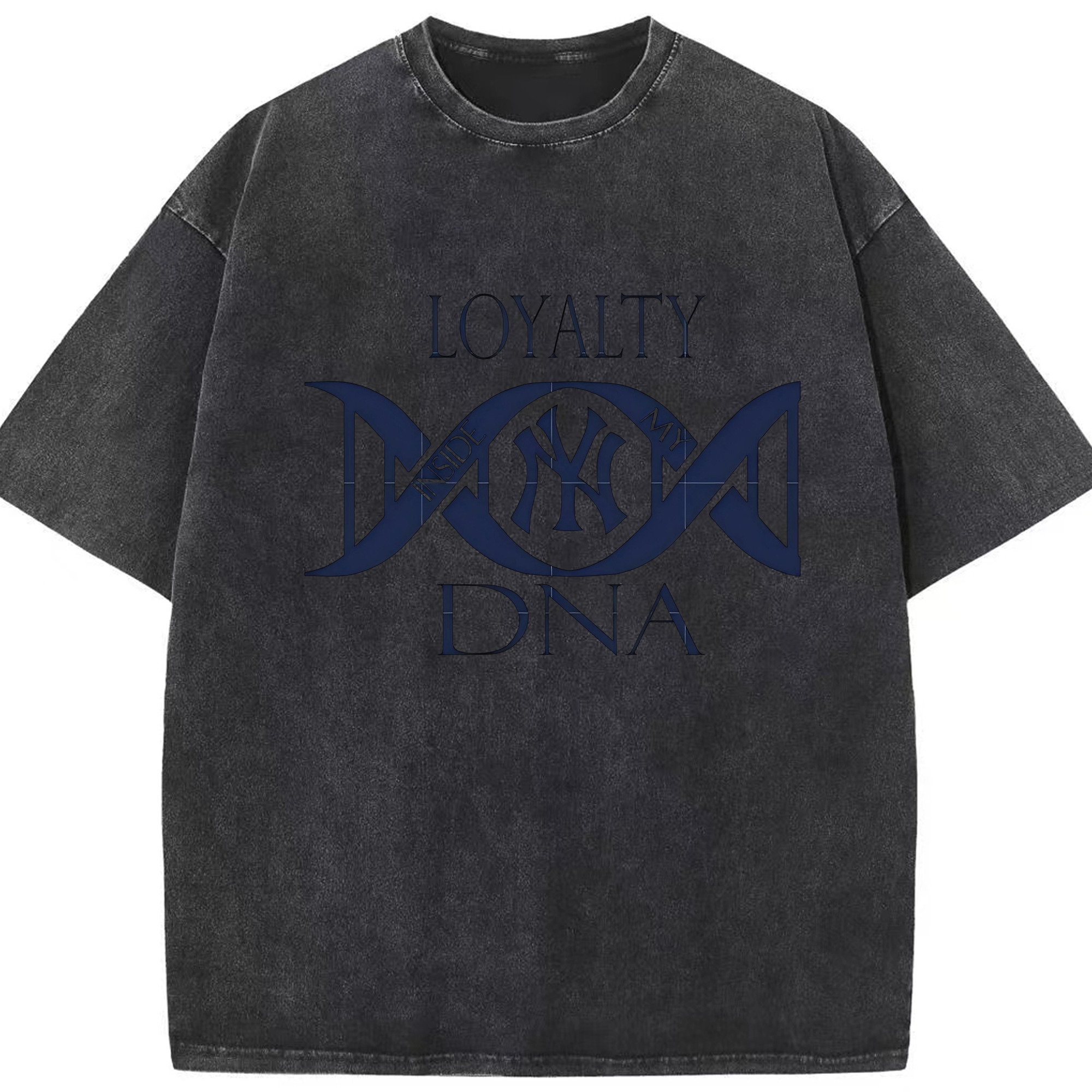 New York Yankees Loyalty DNA Washed Vintage Look 230g Cotton Oversized T-Shirt With Front Heat Transfer Print – Soft, Lightweight, Stylish Fit – Comfortable Casual Wear For Sports & Everyday Use