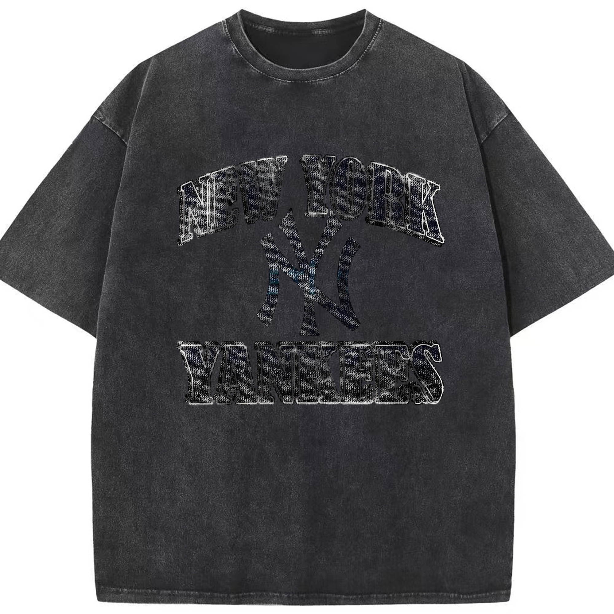 New York Yankees 76 Washed Vintage Look 230g Cotton Oversized T-Shirt With Front Heat Transfer Print – Soft, Lightweight, Stylish Fit – Comfortable Casual Wear For Sports & Everyday Use