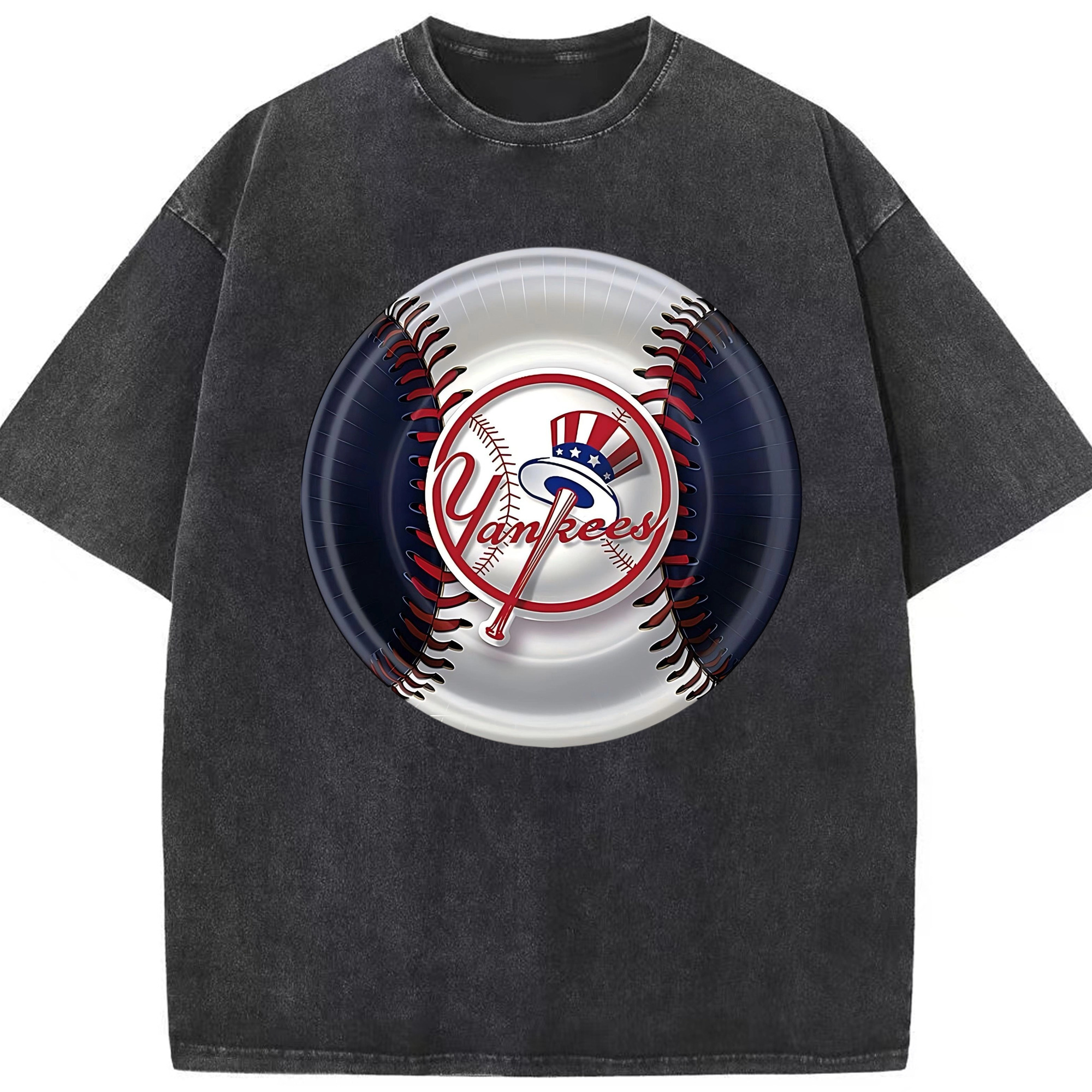 New York Yankees 81 Washed Vintage Look 230g Cotton Oversized T-Shirt With Front Heat Transfer Print – Soft, Lightweight, Stylish Fit – Comfortable Casual Wear For Sports & Everyday Use