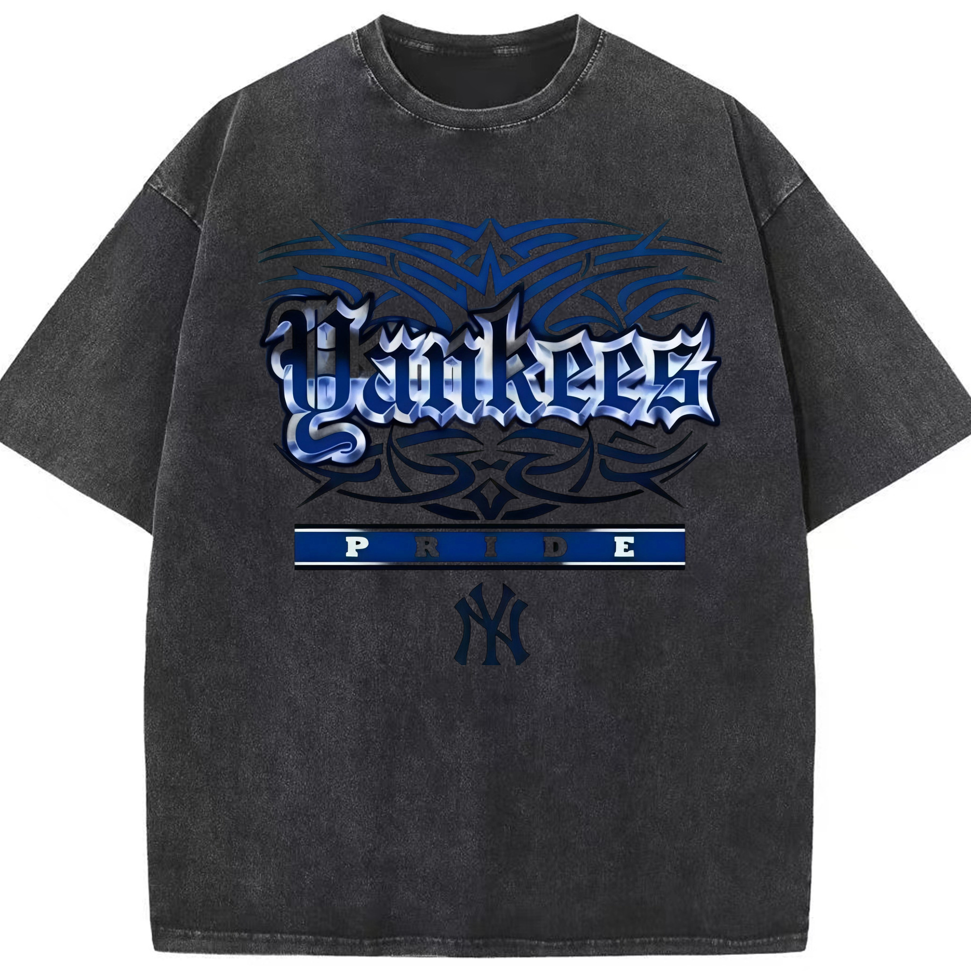 New York Yankees 278 Washed Vintage Look 230g Cotton Oversized T-Shirt With Front Heat Transfer Print – Soft, Lightweight, Stylish Fit – Comfortable Casual Wear For Sports & Everyday Use