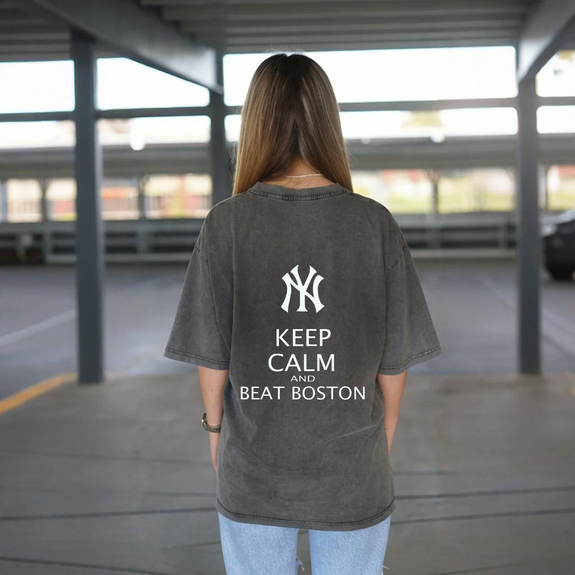 New York Yankees 26 Washed Vintage 230g Cotton Oversized T-Shirt With Back Heat Transfer Print – Soft, Lightweight & Stylish – Comfortable Casual Wear For Sports & Everyday Use