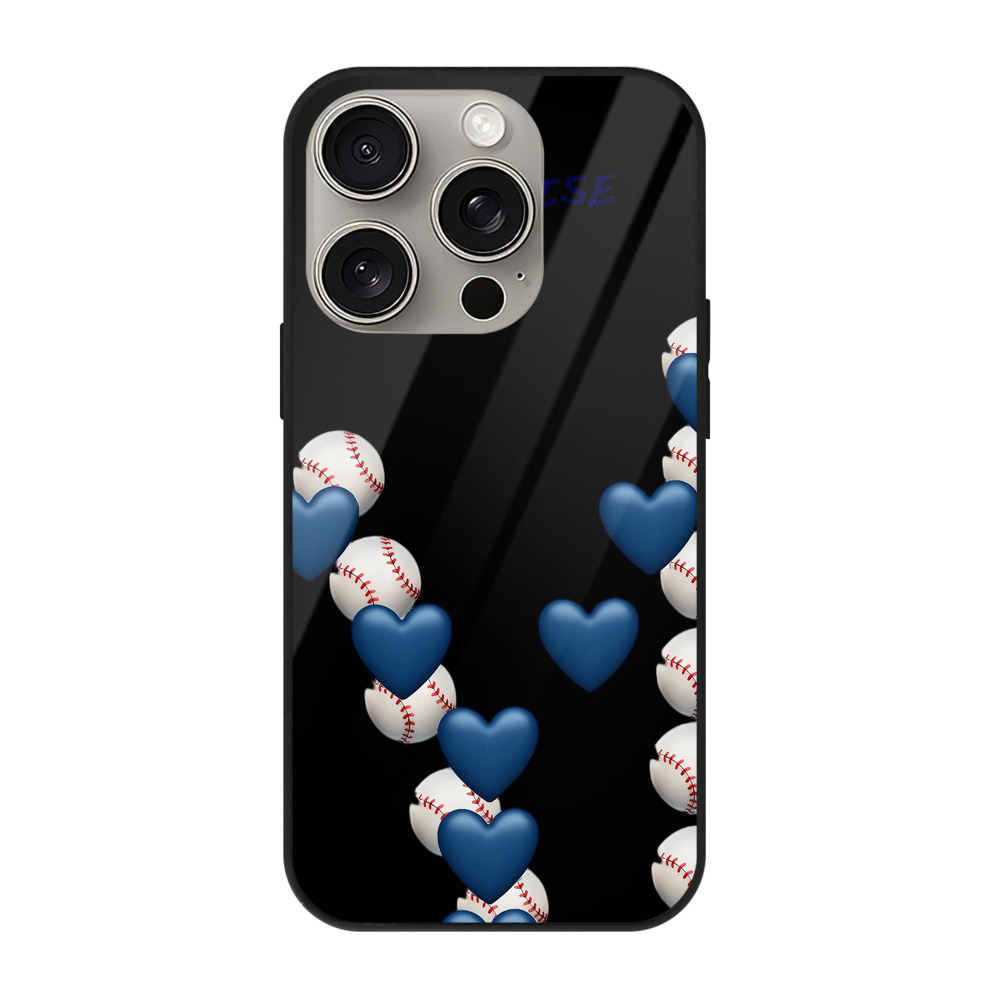 New York Yankees All Rise Love Baseball IPhone 15 Pro Mirror Phone Case – UV Printed Glass + TPU – Scratch-Resistant, Wireless Charging Compatible, Precise Fit & Stylish Design