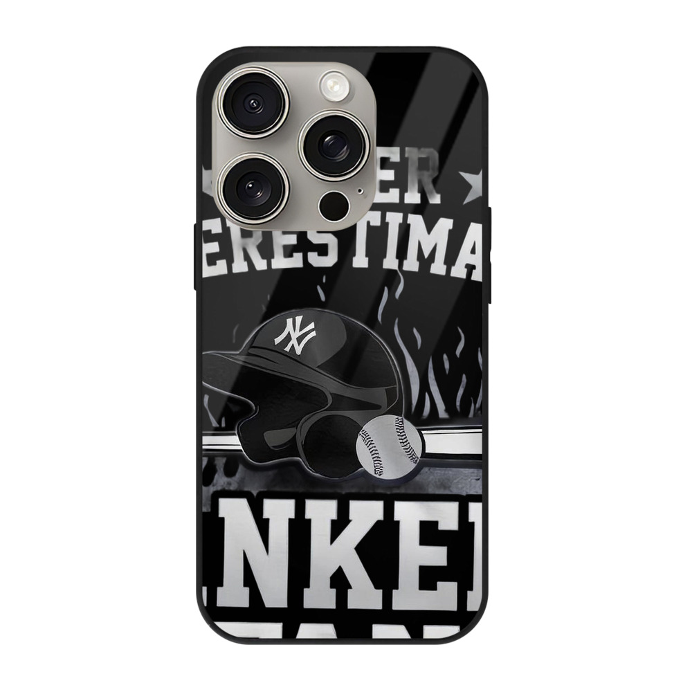 New York Yankees Never Underestimate A Yankees Fan Born in October IPhone 15 Pro Mirror Phone Case – UV Printed Glass + TPU – Scratch-Resistant, Wireless Charging Compatible, Precise Fit & Stylish Design