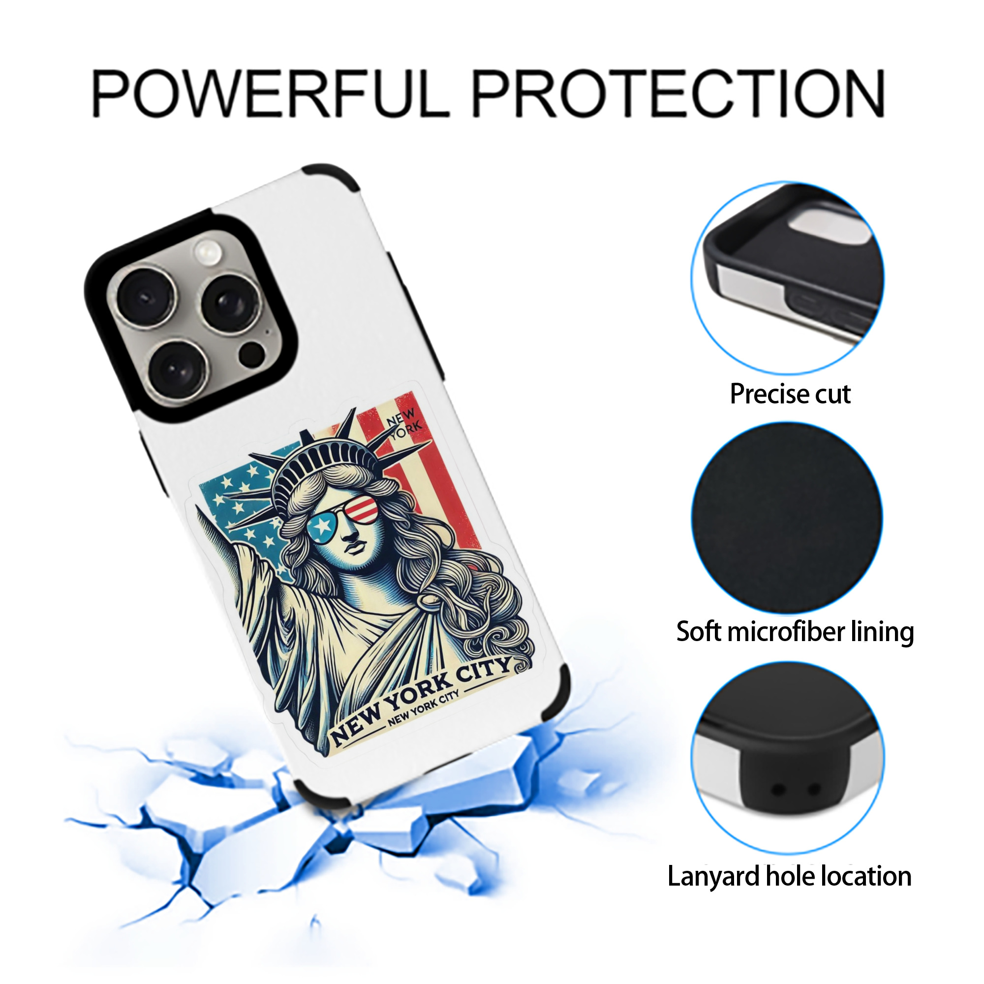 New York Yankees Liberty IPhone 15 Pro Max PU Leather Case – Soft Lining, 360° Protection – Precise Fit, 3D Buttons, Easy Charging – Anti-Yellowing, Easy To Clean