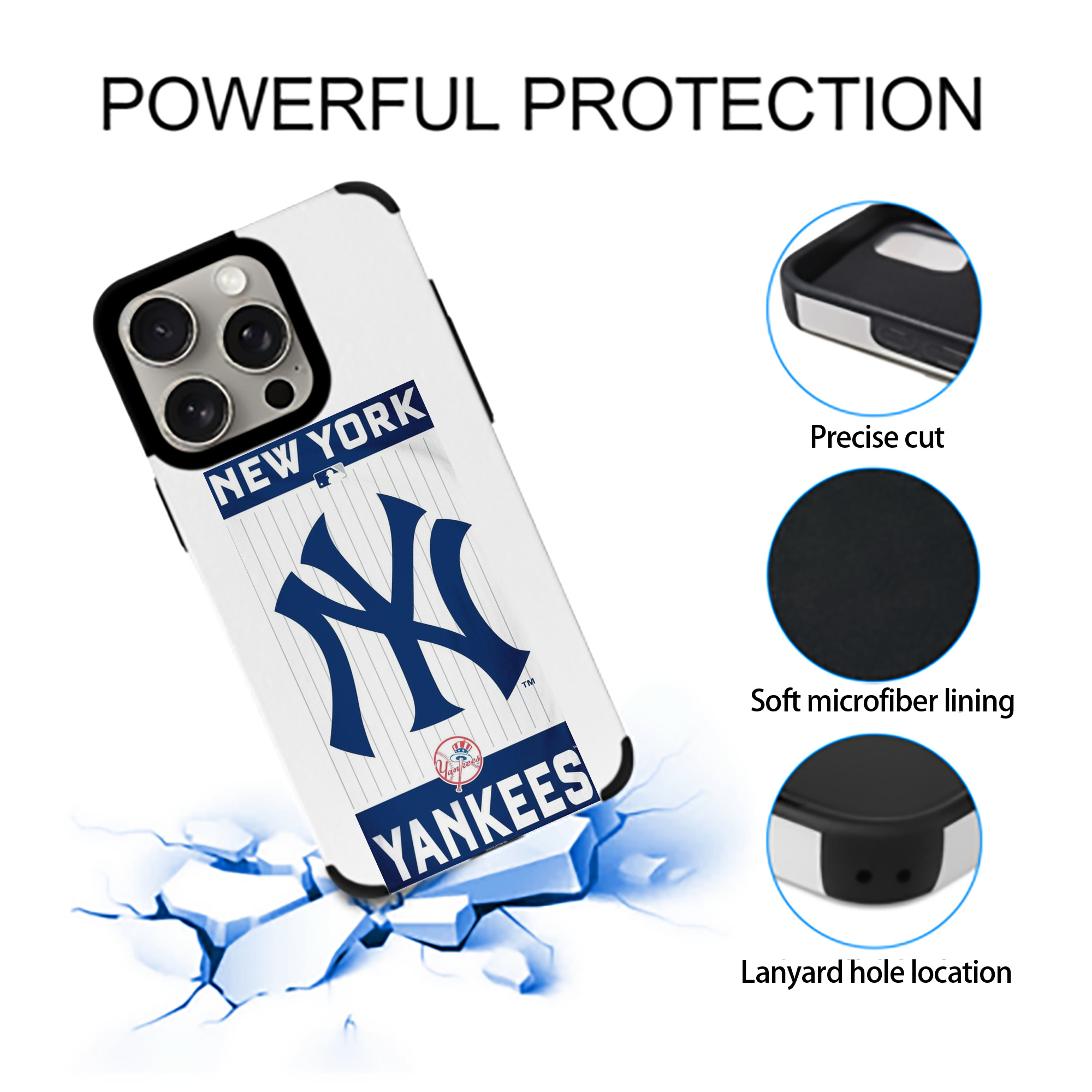 New York Yankees 23 IPhone 15 Pro Max PU Leather Case – Soft Lining, 360° Protection – Precise Fit, 3D Buttons, Easy Charging – Anti-Yellowing, Easy To Clean