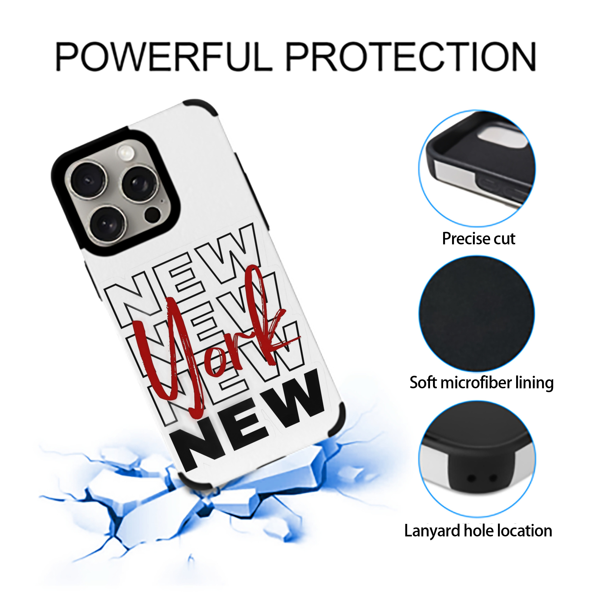 New York Yankees New York Logo IPhone 15 Pro Max PU Leather Case – Soft Lining, 360° Protection – Precise Fit, 3D Buttons, Easy Charging – Anti-Yellowing, Easy To Clean