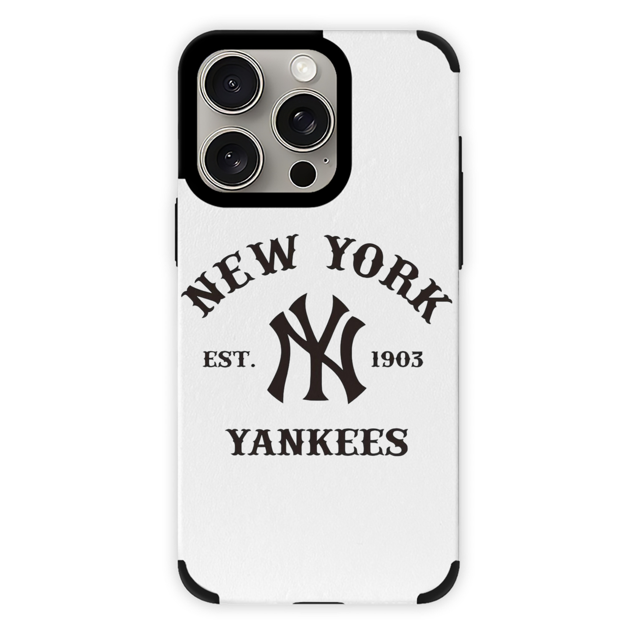 New York Yankees EST 1903 IPhone 15 Pro Max PU Leather Case – Soft Lining, 360° Protection – Precise Fit, 3D Buttons, Easy Charging – Anti-Yellowing, Easy To Clean