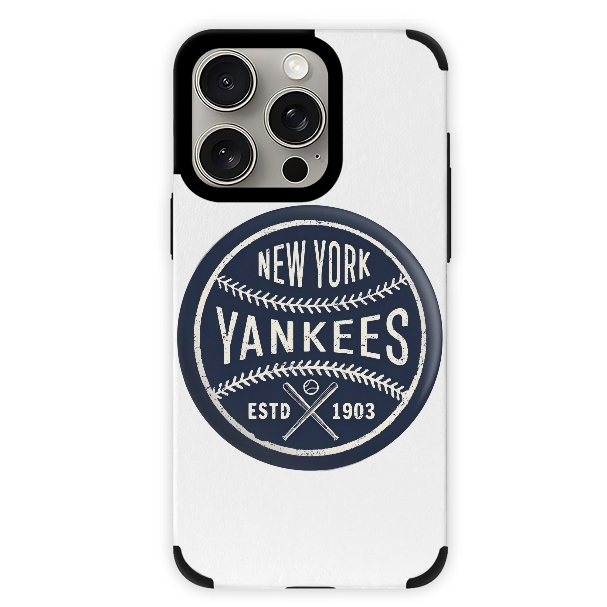 New York Yankees Estd 1903 IPhone 15 Pro Max PU Leather Case – Soft Lining, 360° Protection – Precise Fit, 3D Buttons, Easy Charging – Anti-Yellowing, Easy To Clean